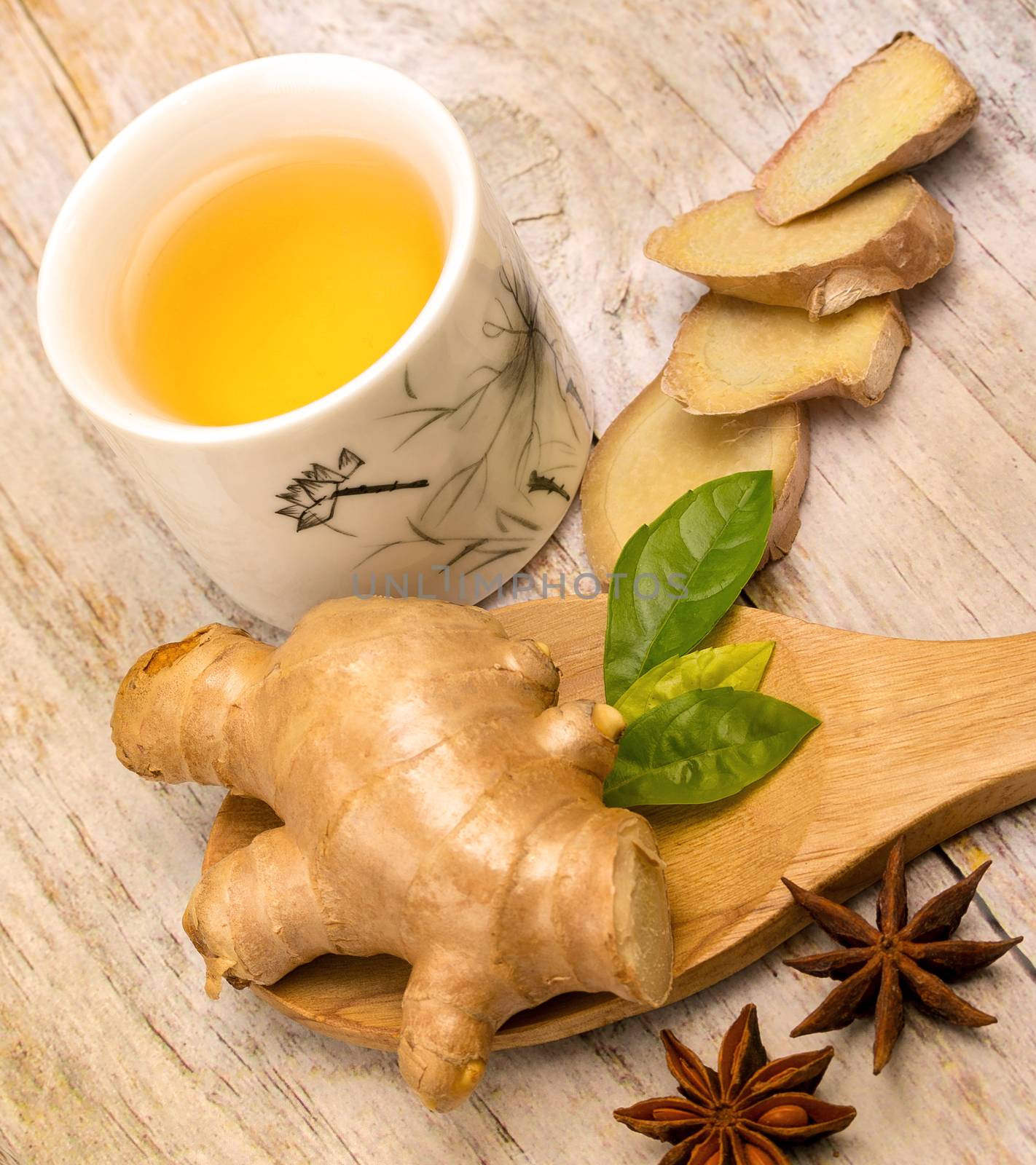 Japanese Ginger Tea Indicating Refreshed Herbal And Spices