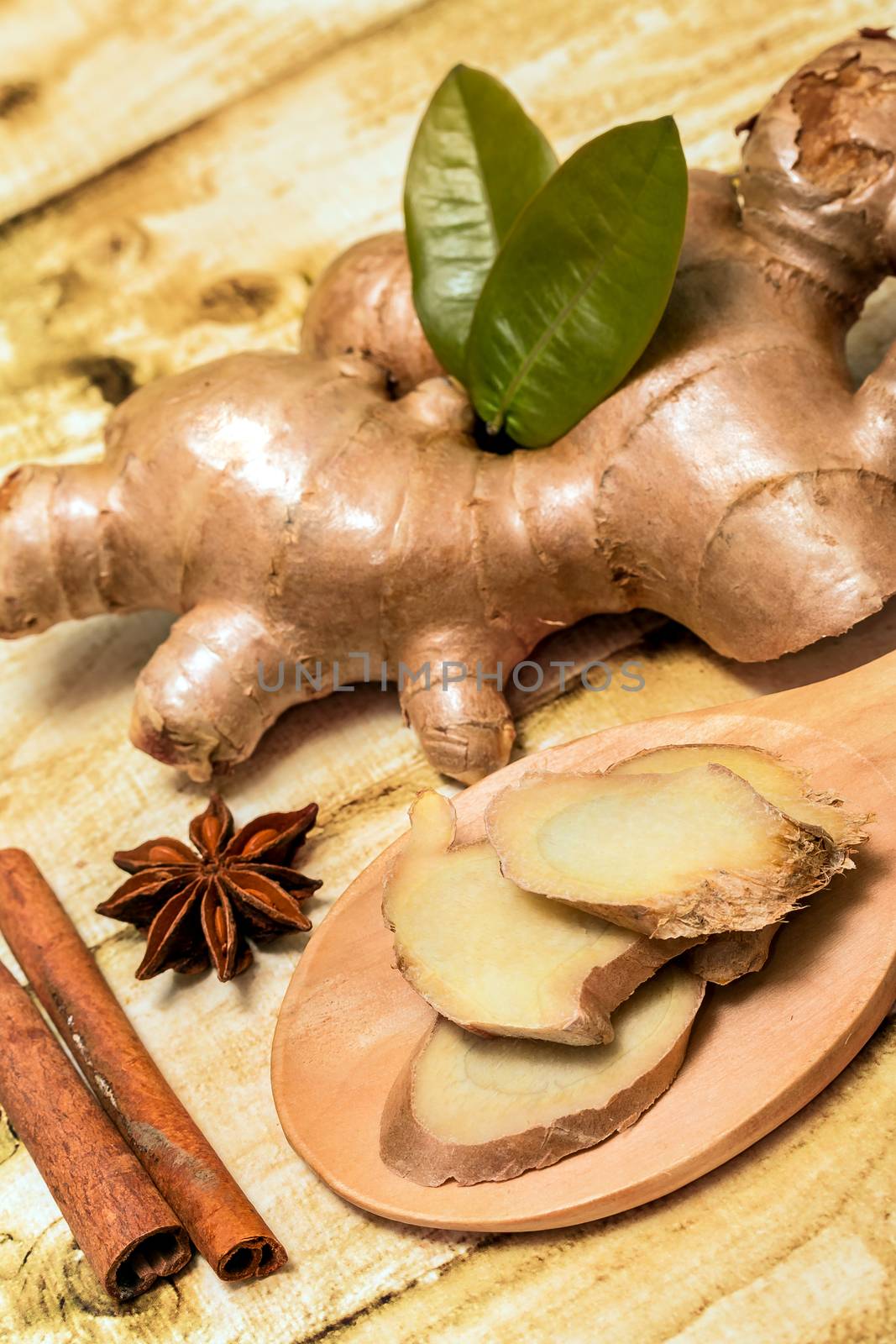 Sliced Ginger Root Indicating Piece Slices And Spice