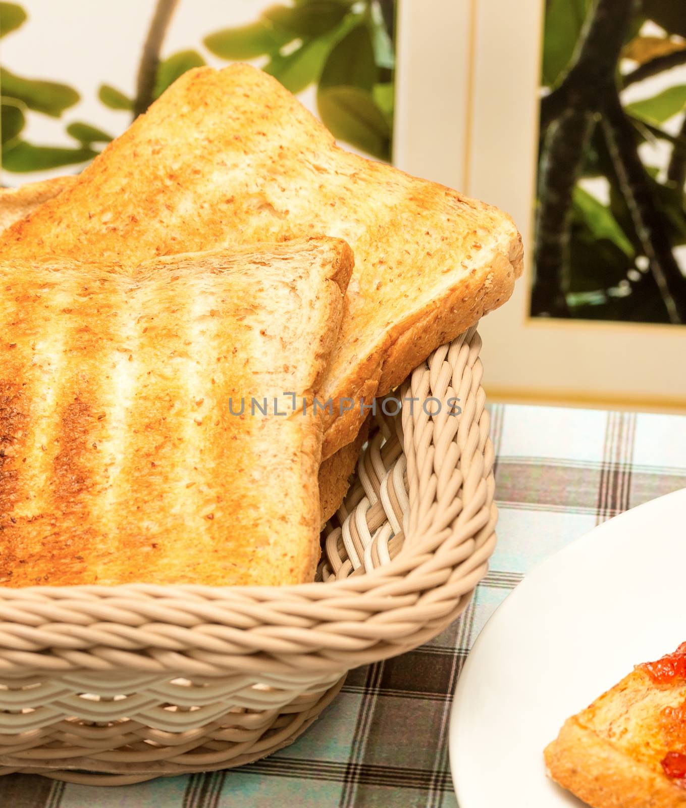 Breakfast Toast Slices Indicating Morning Meal And Breakfasts