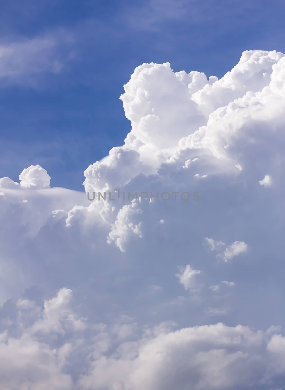 Close up clouds in blue sky before rain