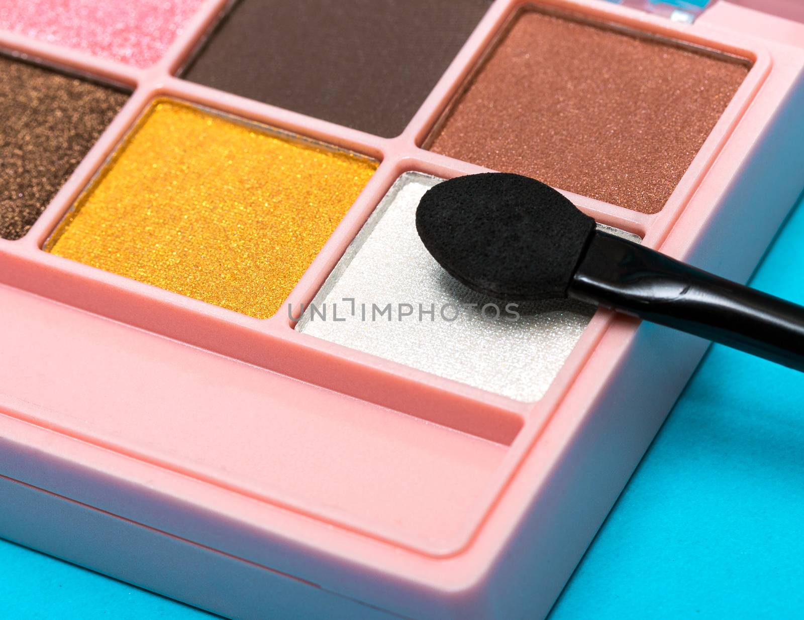 Eyeshadow Makeup Brush Showing Beauty Products And Cosmetics