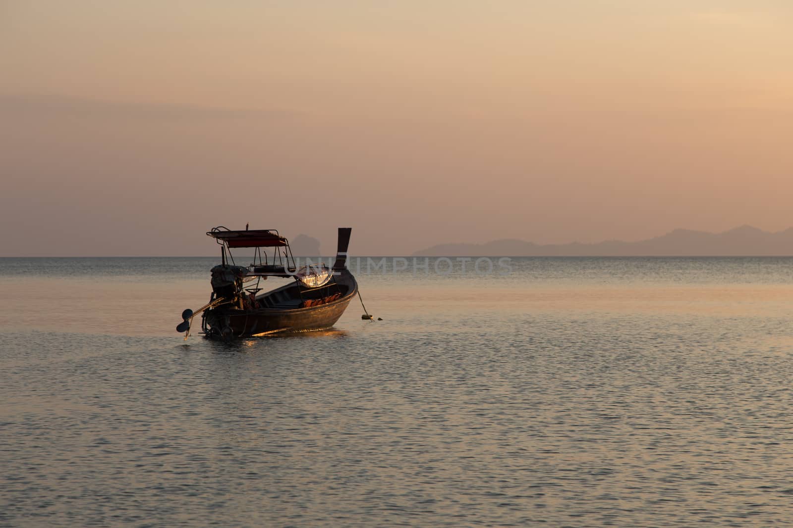 Fishing Boat in andaman sea at Pakmeng Beach by ngarare