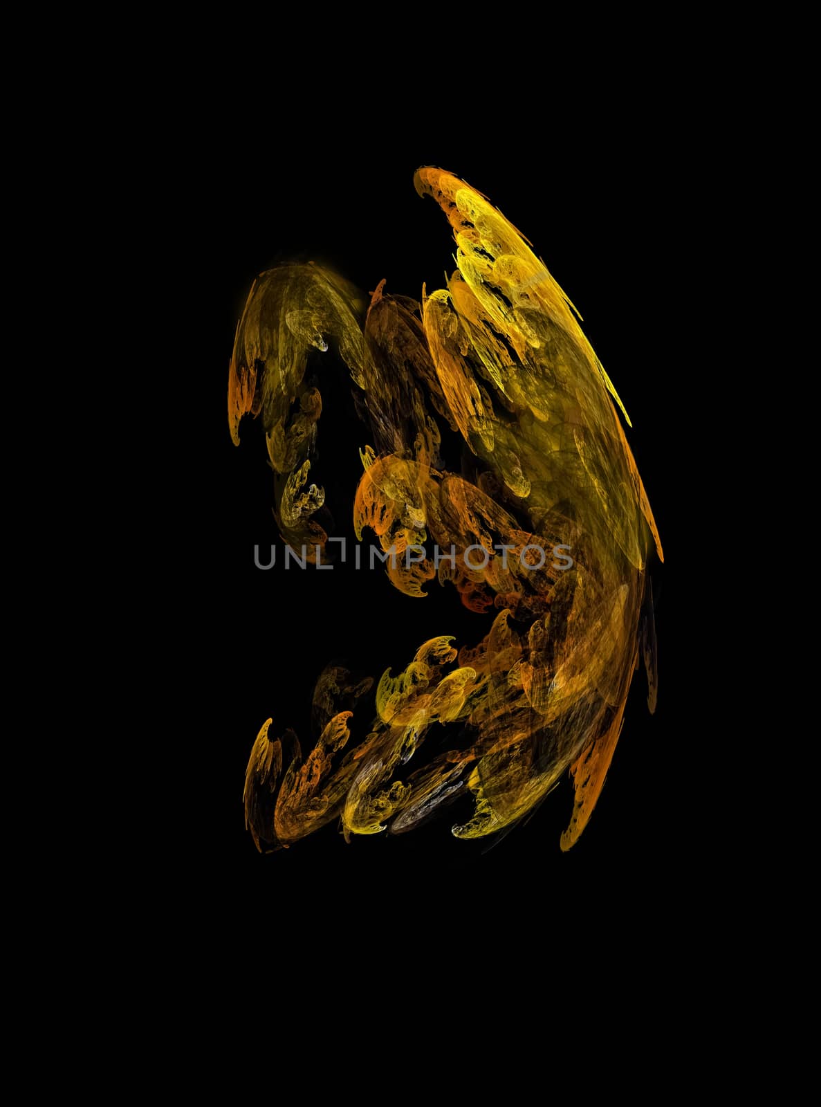 Fractals, abstract figure on a black background. by Gaina