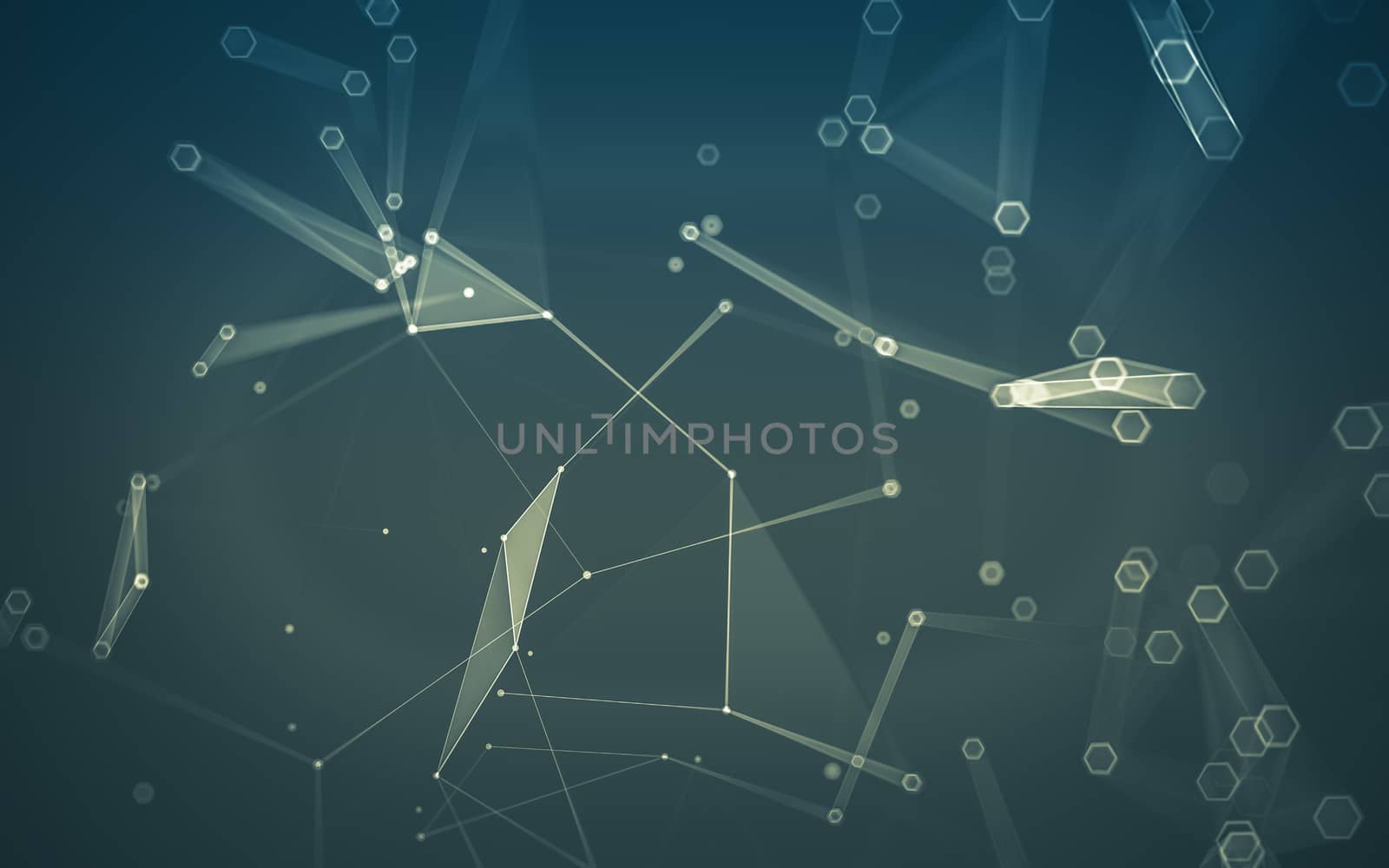 Abstract polygonal space low poly dark background with connecting dots and lines. Connection structure. 3d rendering