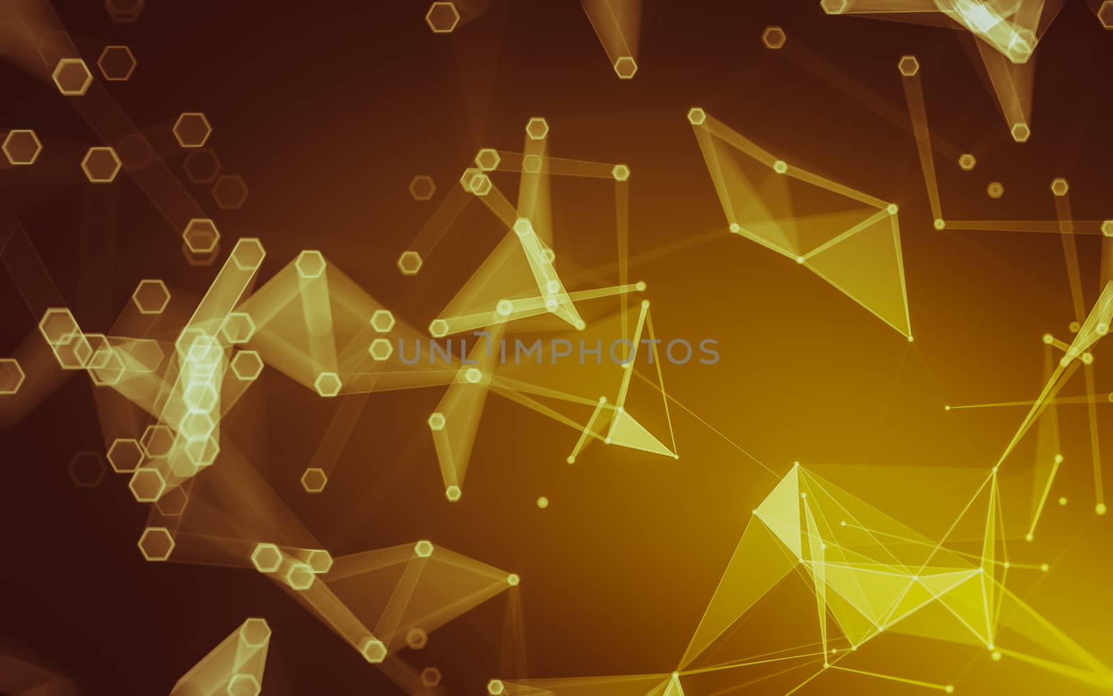 Abstract polygonal space low poly dark background with connecting dots and lines. Connection structure. 3d rendering