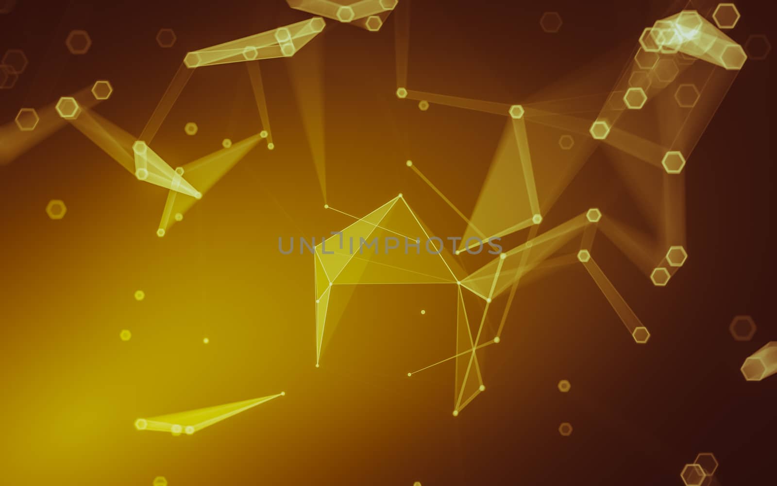 Abstract polygonal space low poly dark background with connecting dots and lines. Connection structure. 3d rendering