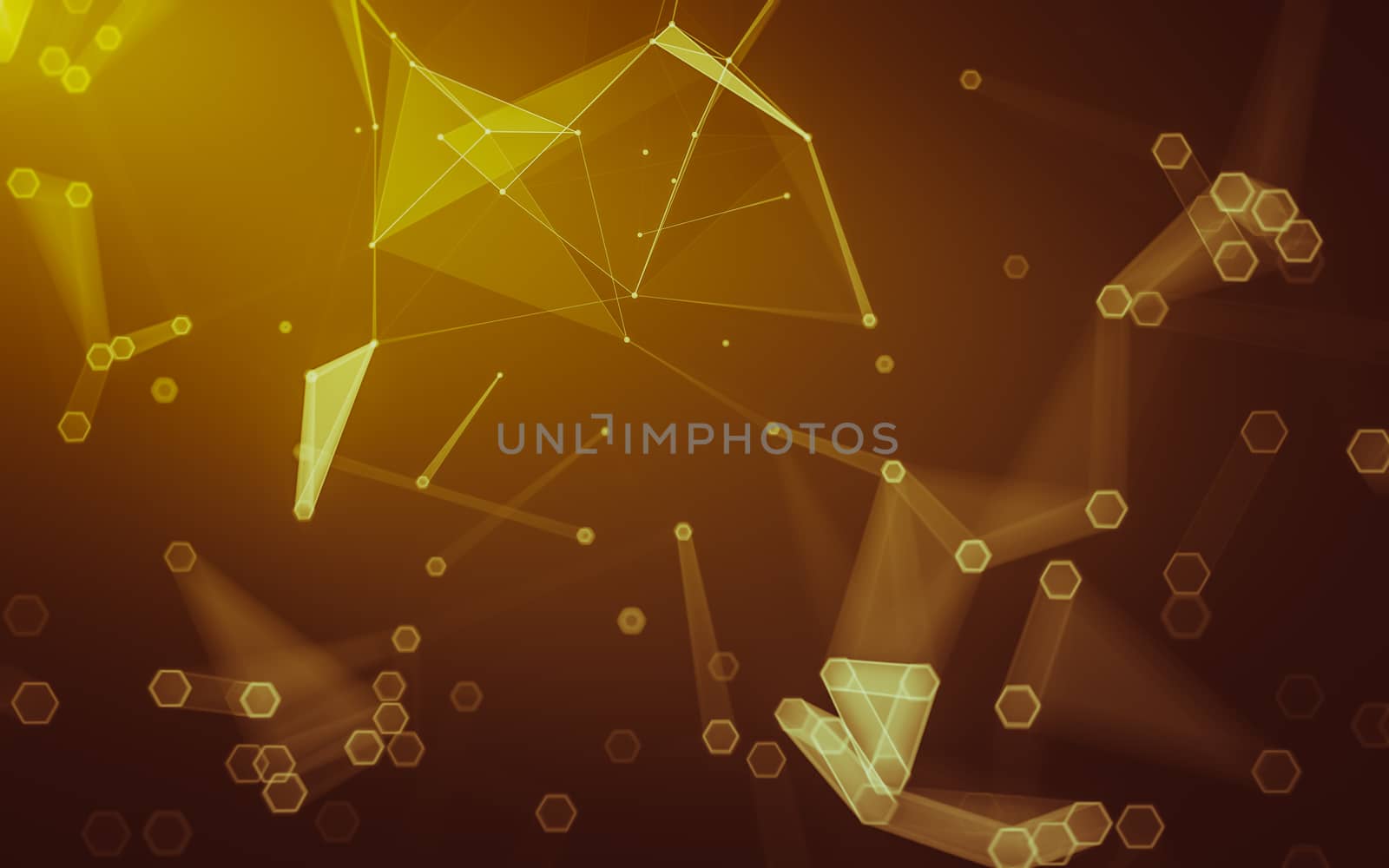 Abstract polygonal space low poly dark background with connecting dots and lines. Connection structure. 3d rendering