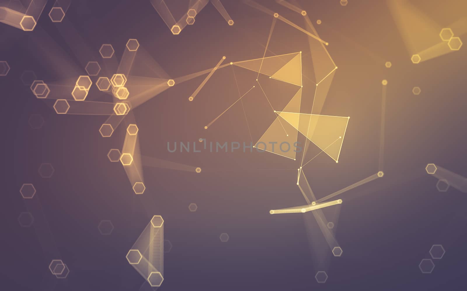 Abstract polygonal space low poly dark background with connecting dots and lines. Connection structure. 3d rendering