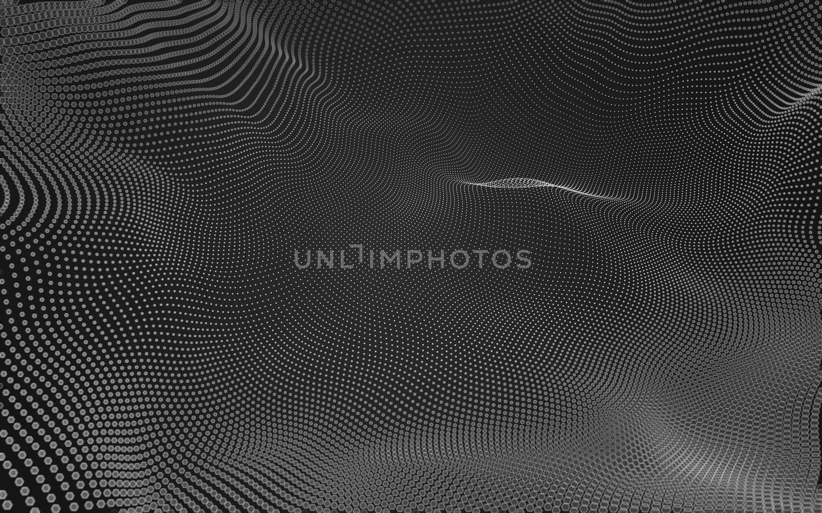 Abstract polygonal space low poly dark background with connecting dots and lines. Connection structure. 3d rendering