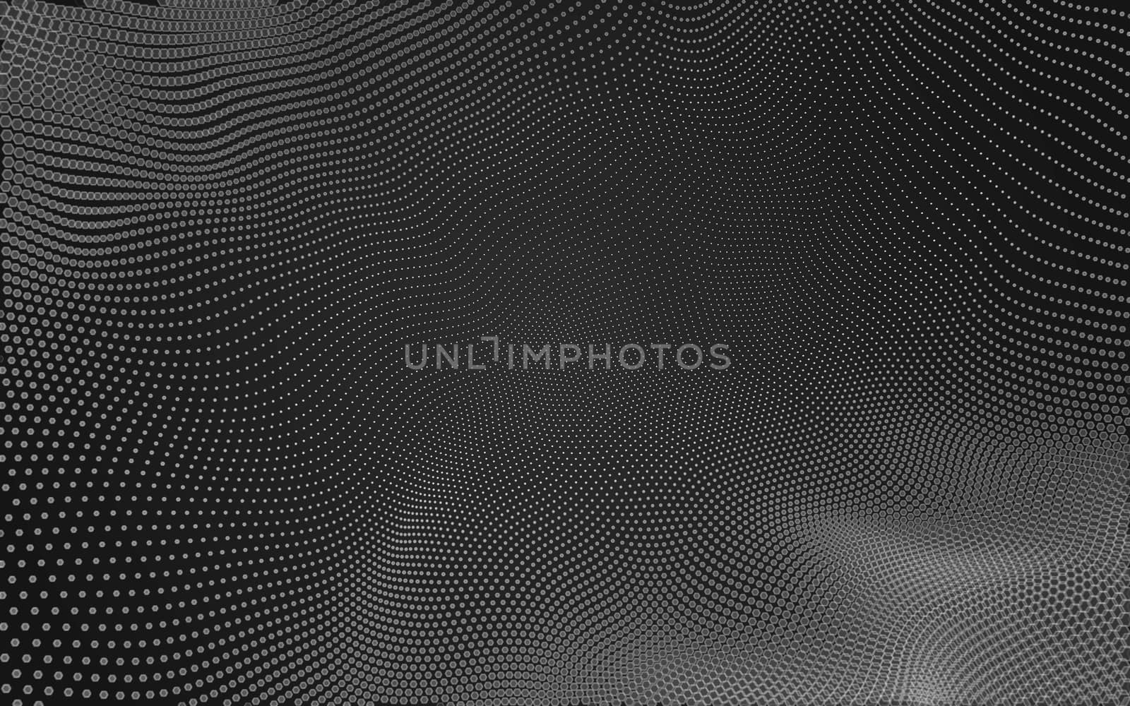 Abstract polygonal space low poly dark background with connecting dots and lines. Connection structure. 3d rendering