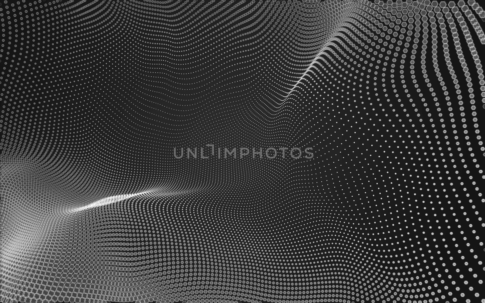 Abstract polygonal space low poly dark background with connecting dots and lines. Connection structure. 3d rendering