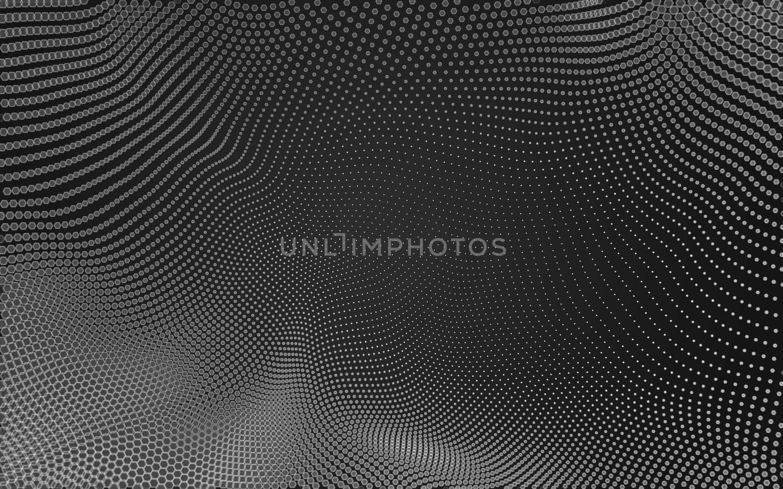 Abstract polygonal space low poly dark background with connecting dots and lines. Connection structure. 3d rendering