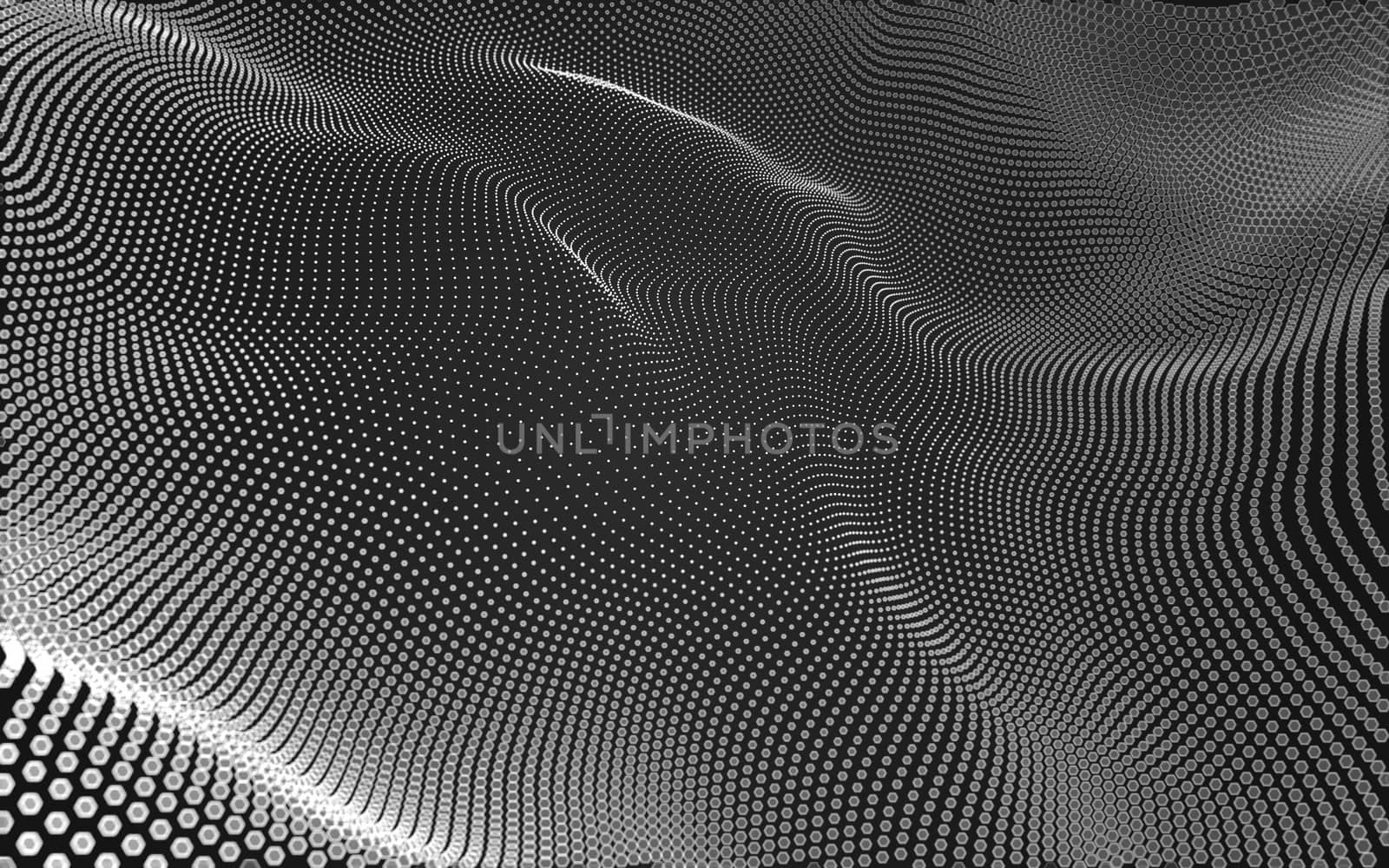 Abstract polygonal space low poly dark background with connecting dots and lines. Connection structure. 3d rendering