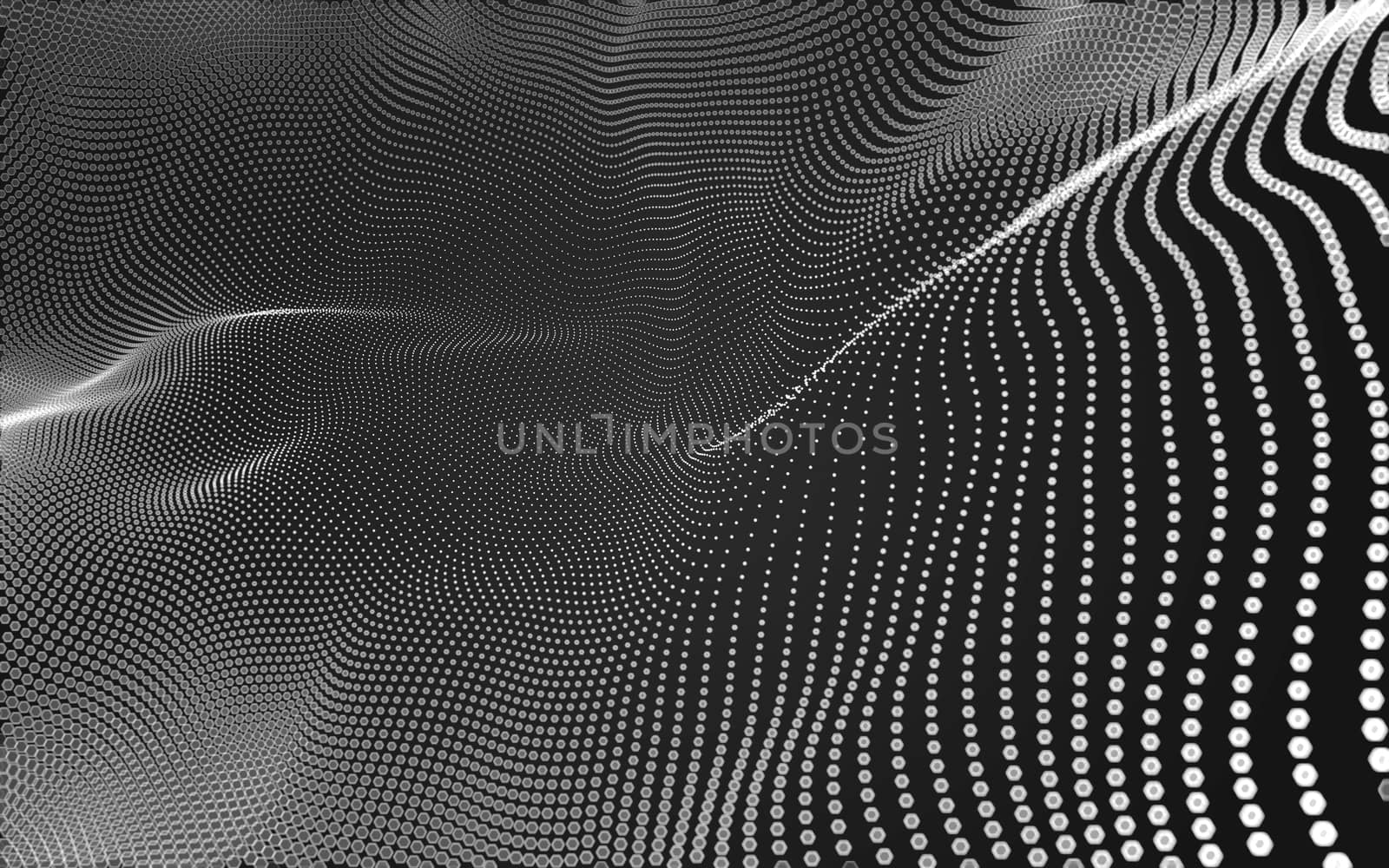 Abstract polygonal space low poly dark background with connecting dots and lines. Connection structure. 3d rendering