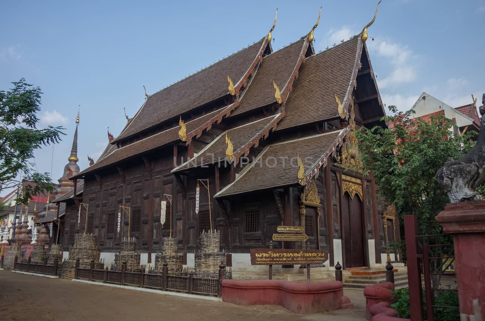 Chiang Mai, Thailand - 30 july 2010: Wooden Wat Pan Tao temple, Chiang Mai, Thailand
