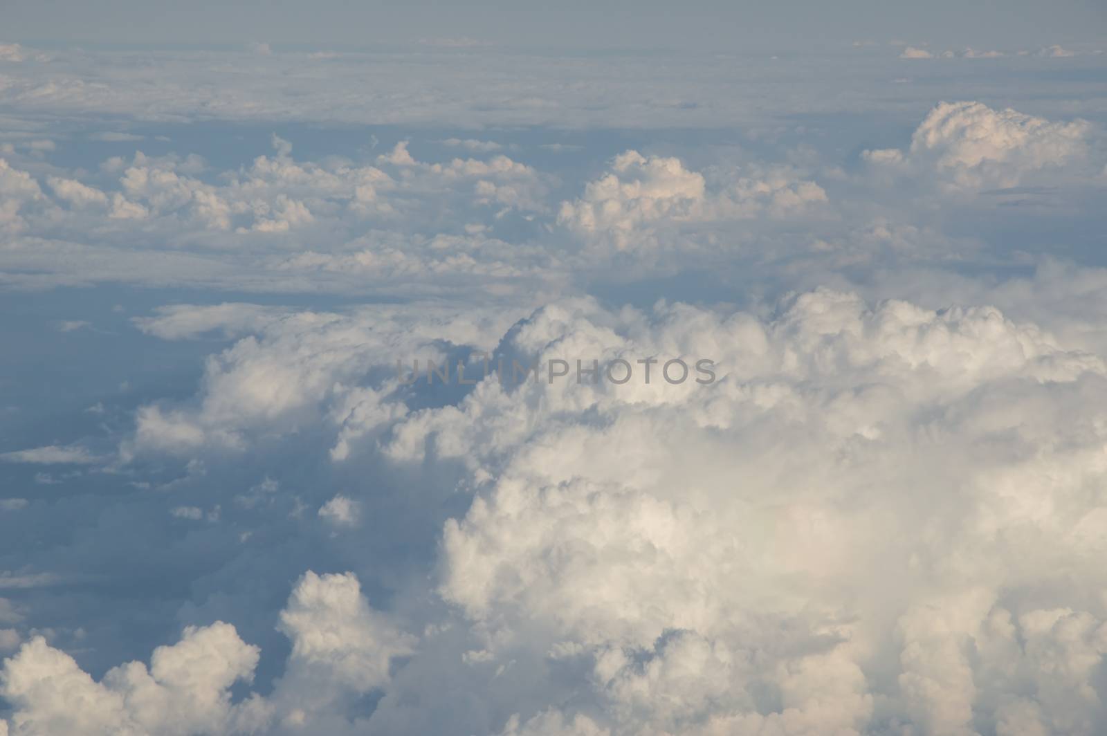 View of the clouds from above, during a flight