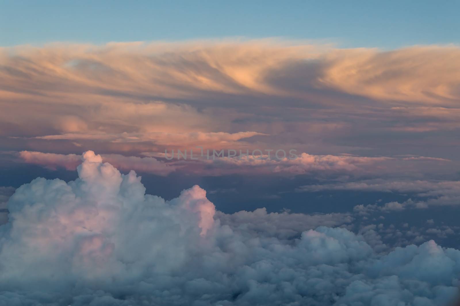 View of the clouds from above, during a flight