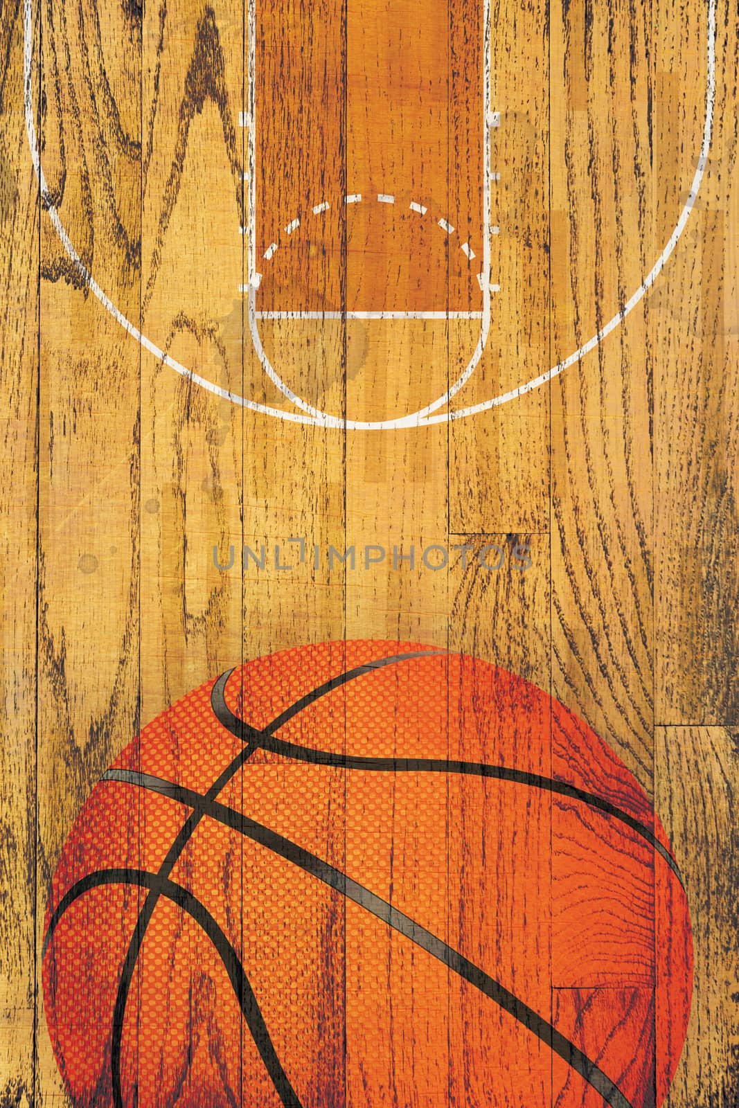 Vintage Basketball Hardwood Floor Background by enterlinedesign