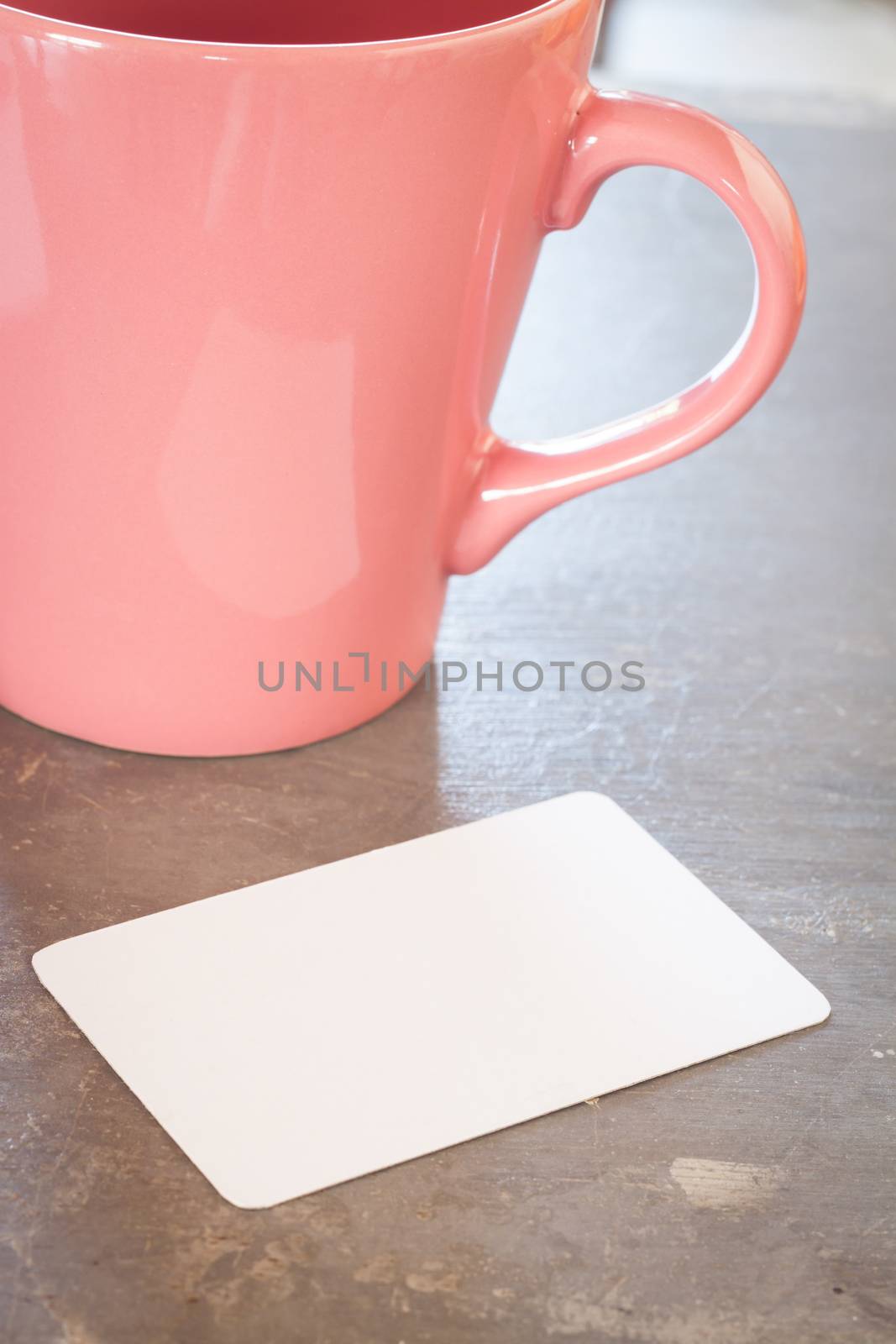 Name card with coffee cup, stock photo