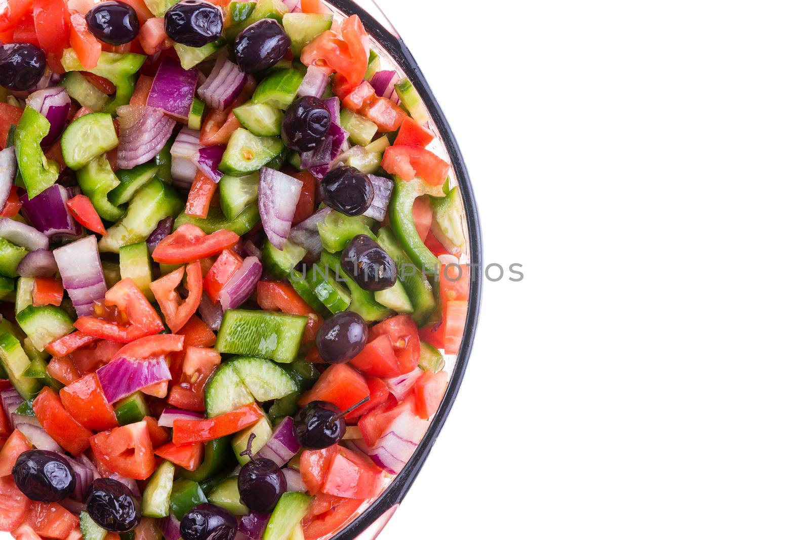 Colorful Turkish shepherd salad in a bowl by coskun