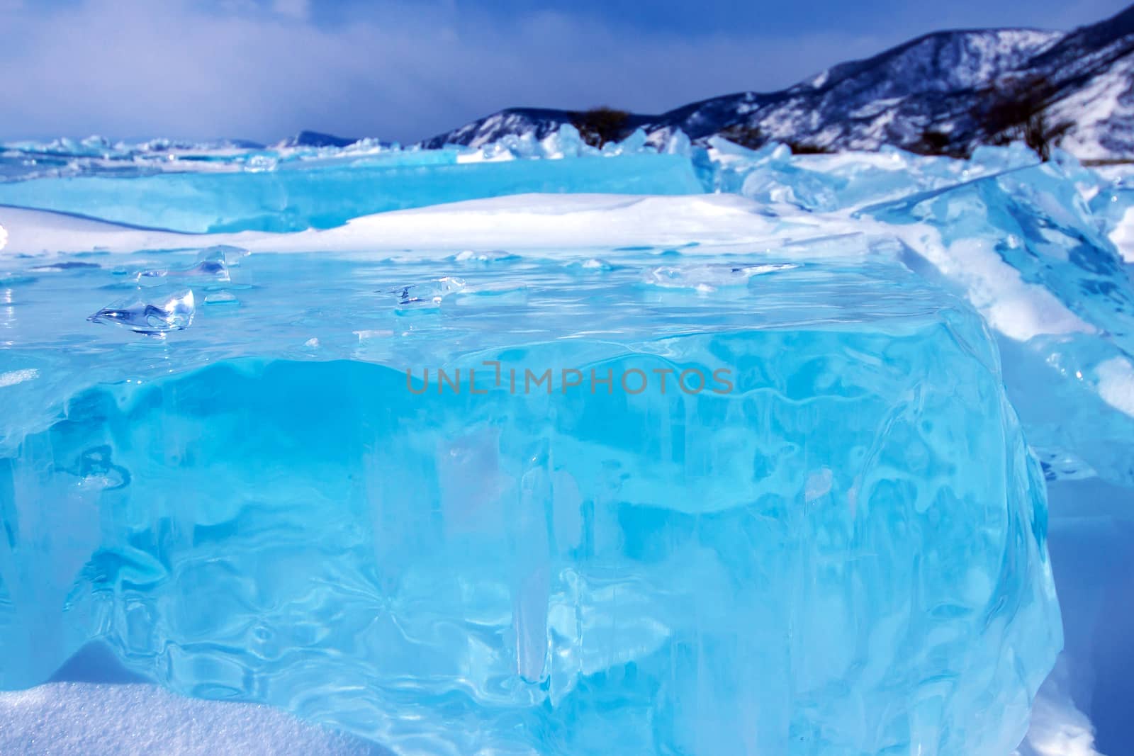 Bloks of ice on Baikal lake, March 2013