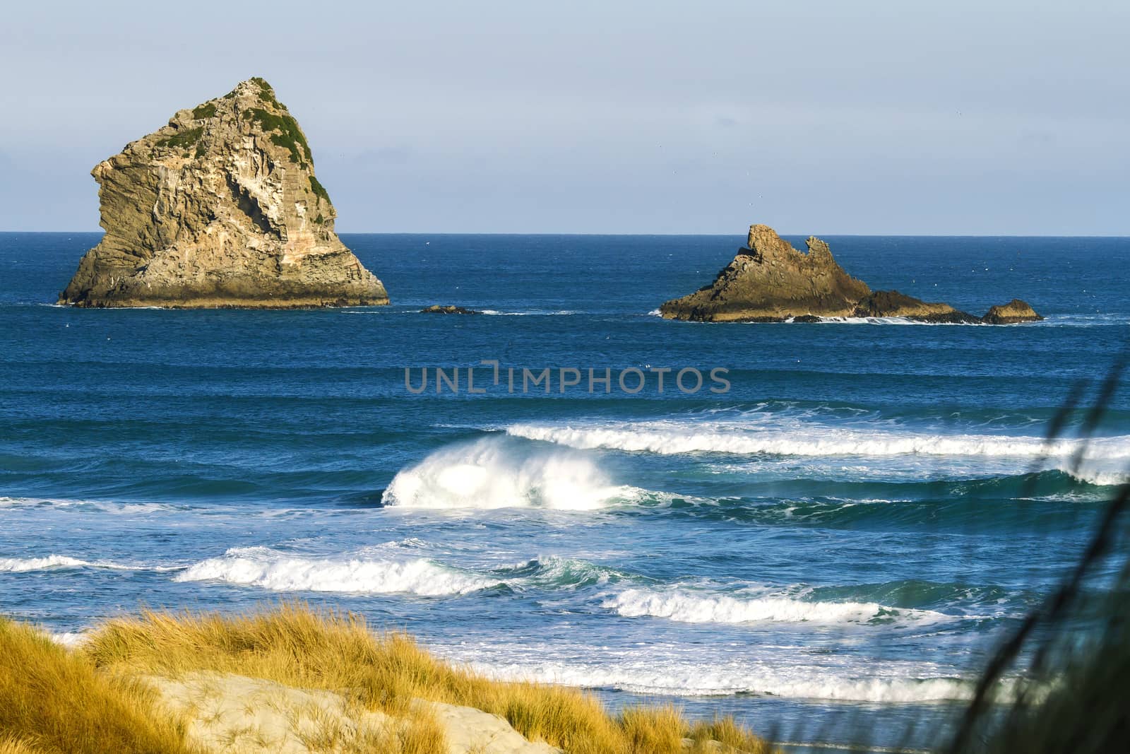 Rocks in the ocean, New Zealand, south island