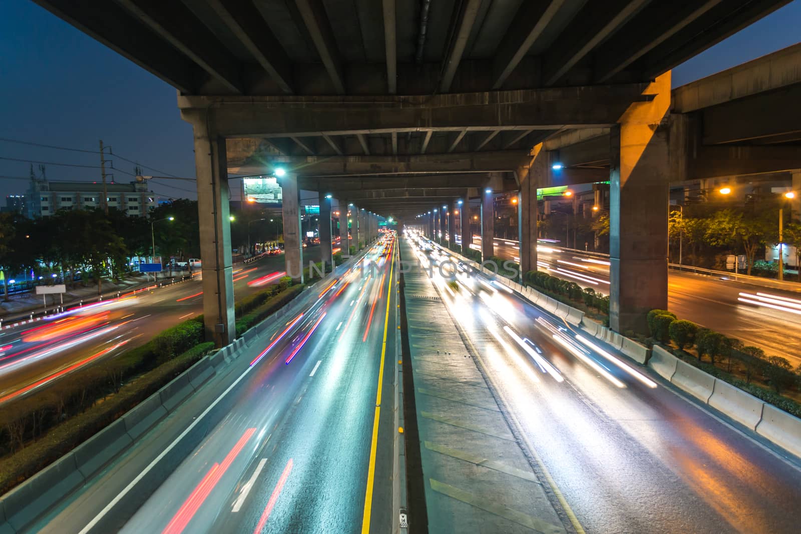 Street Expressway at night in thailand