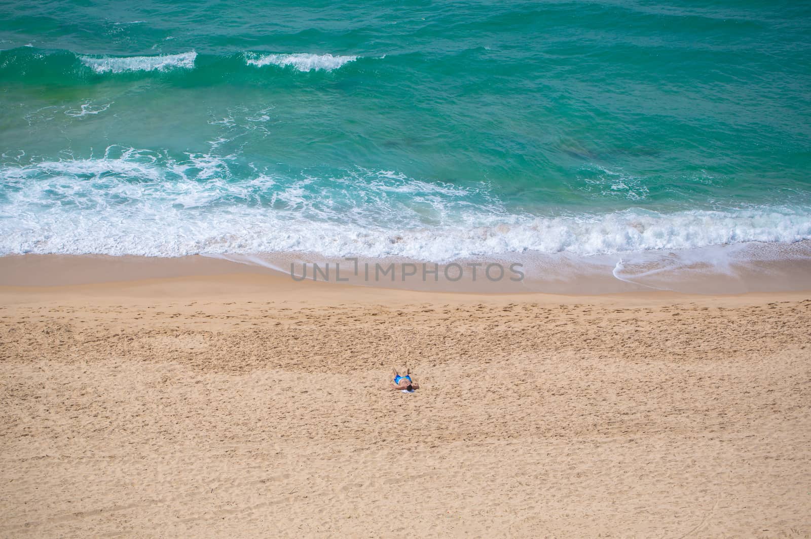 landscape blue sea and the sandy shore