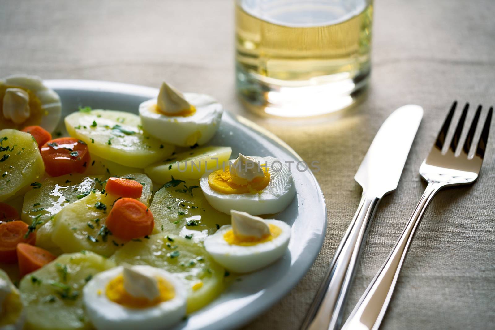 Boiled eggs with potatoes and carrots by LuigiMorbidelli