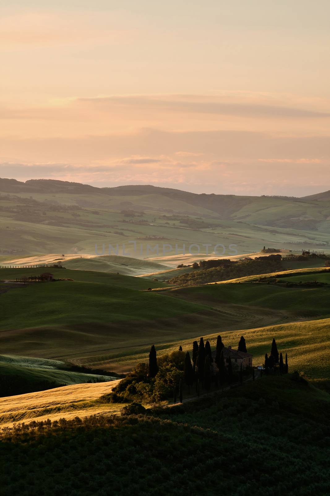 A beautiful sunrise in Val d'Orcia