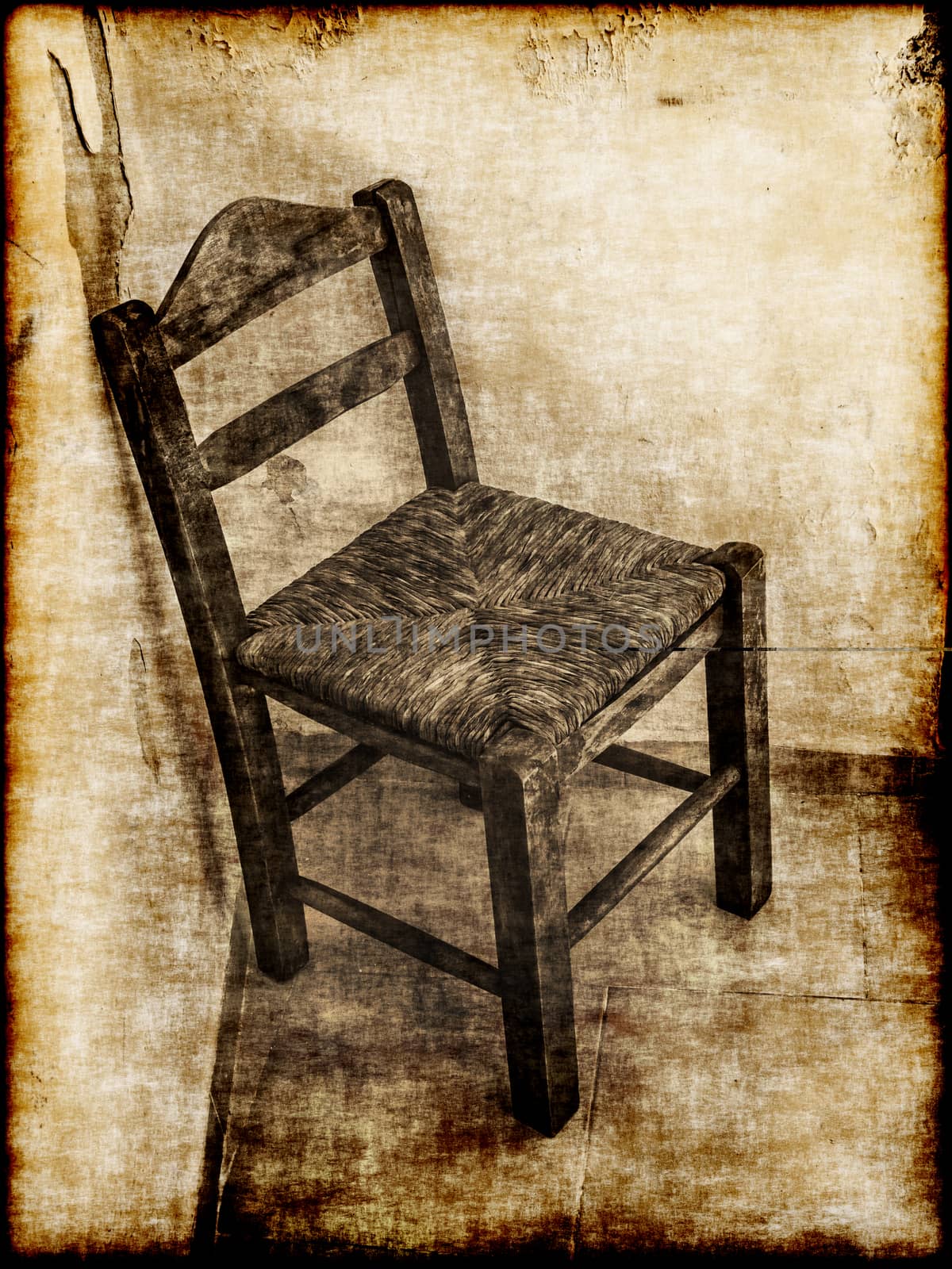 Old wooden chair - retro style by ankarb
