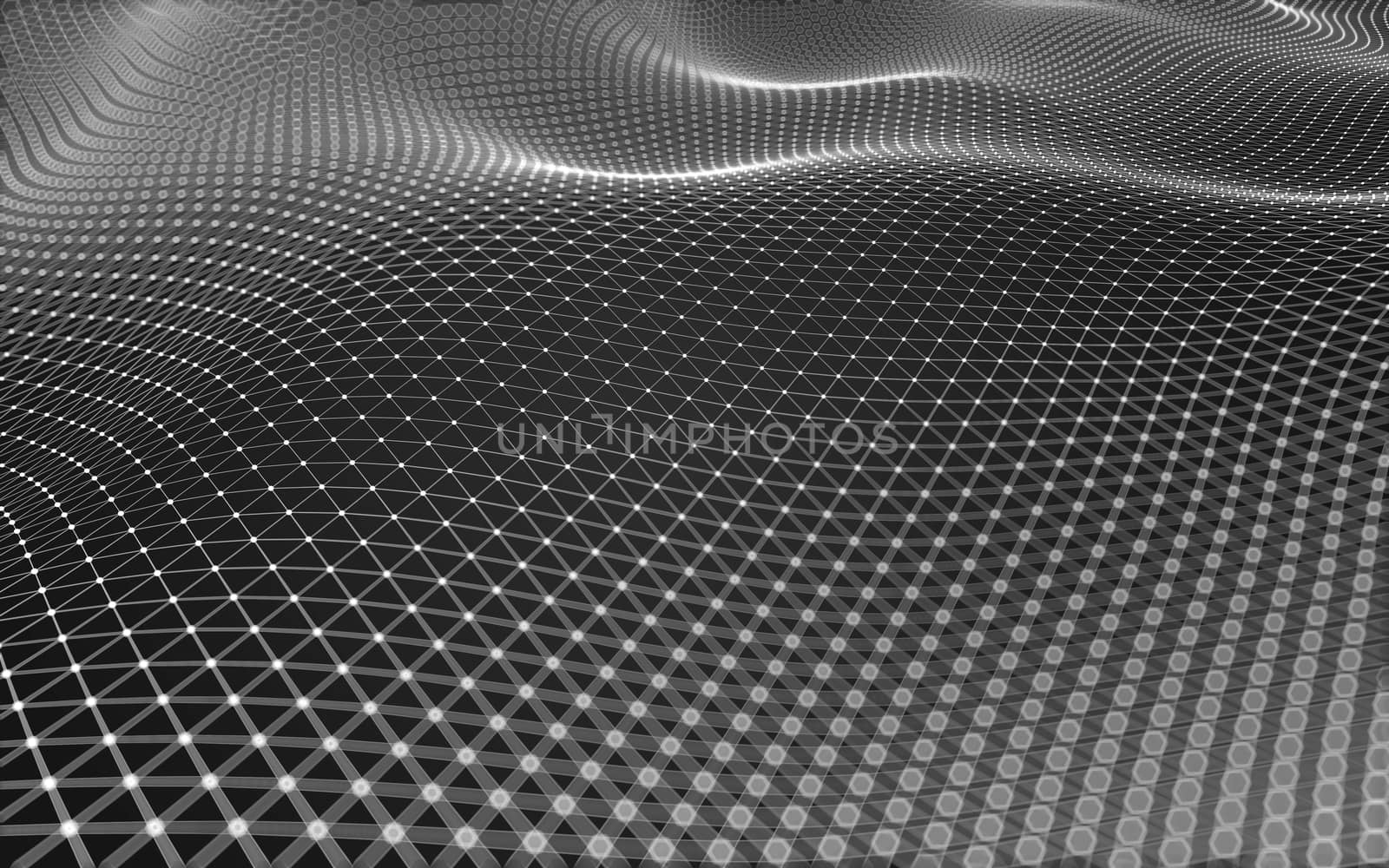 Abstract polygonal space low poly dark background with connecting dots and lines. Connection structure. 3d rendering