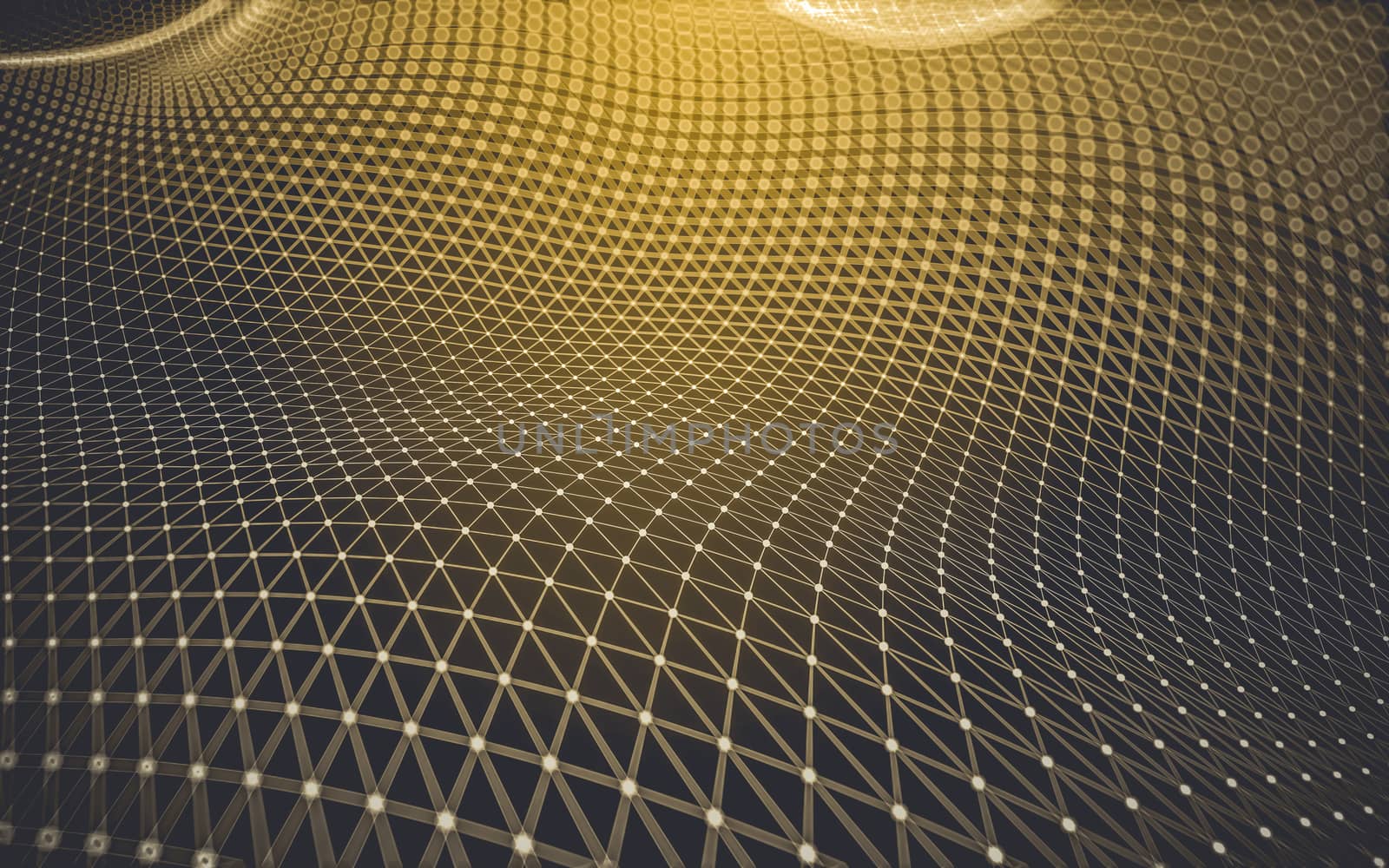 Abstract polygonal space low poly dark background with connecting dots and lines. Connection structure. 3d rendering