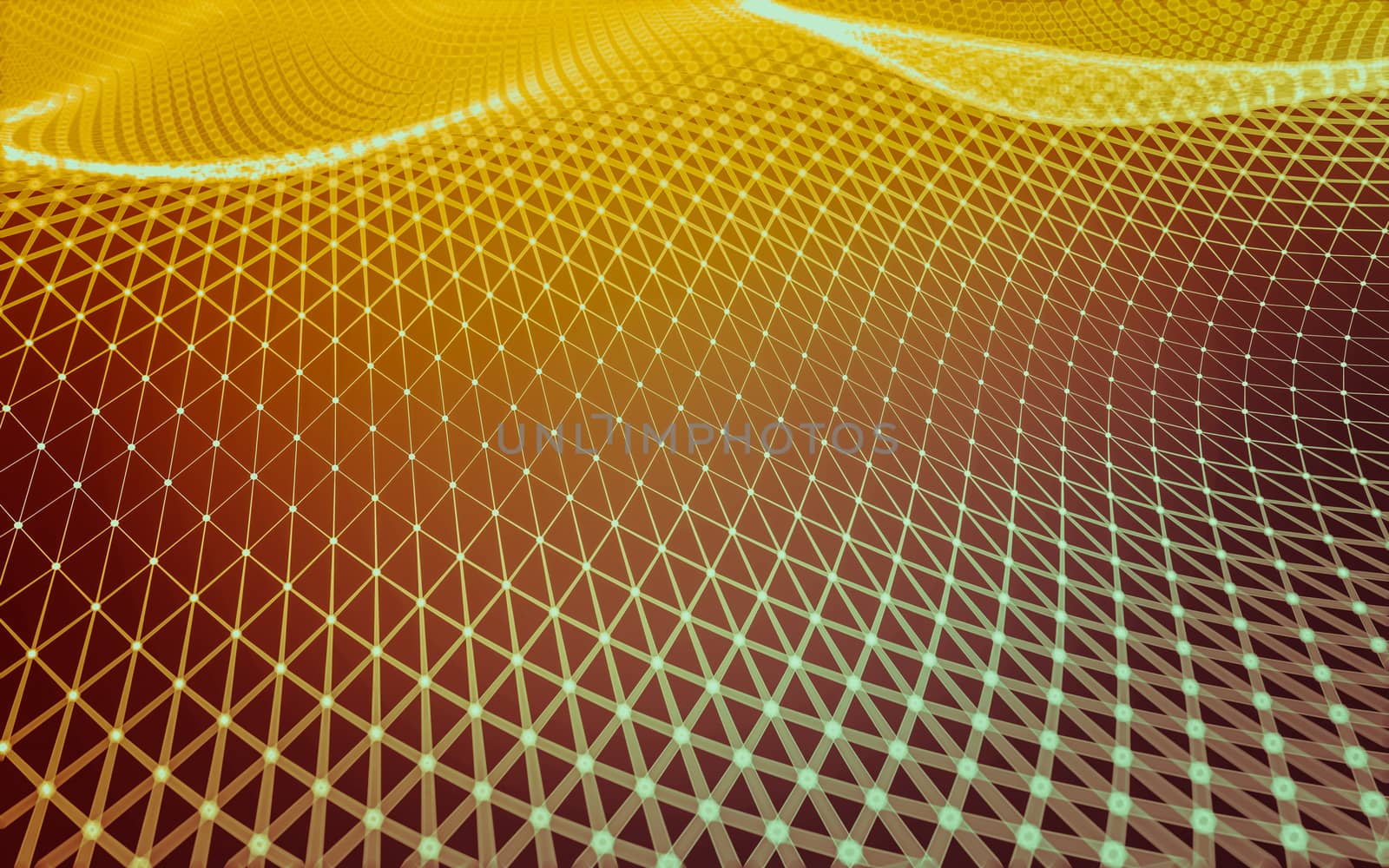 Abstract polygonal space low poly dark background with connecting dots and lines. Connection structure. 3d rendering