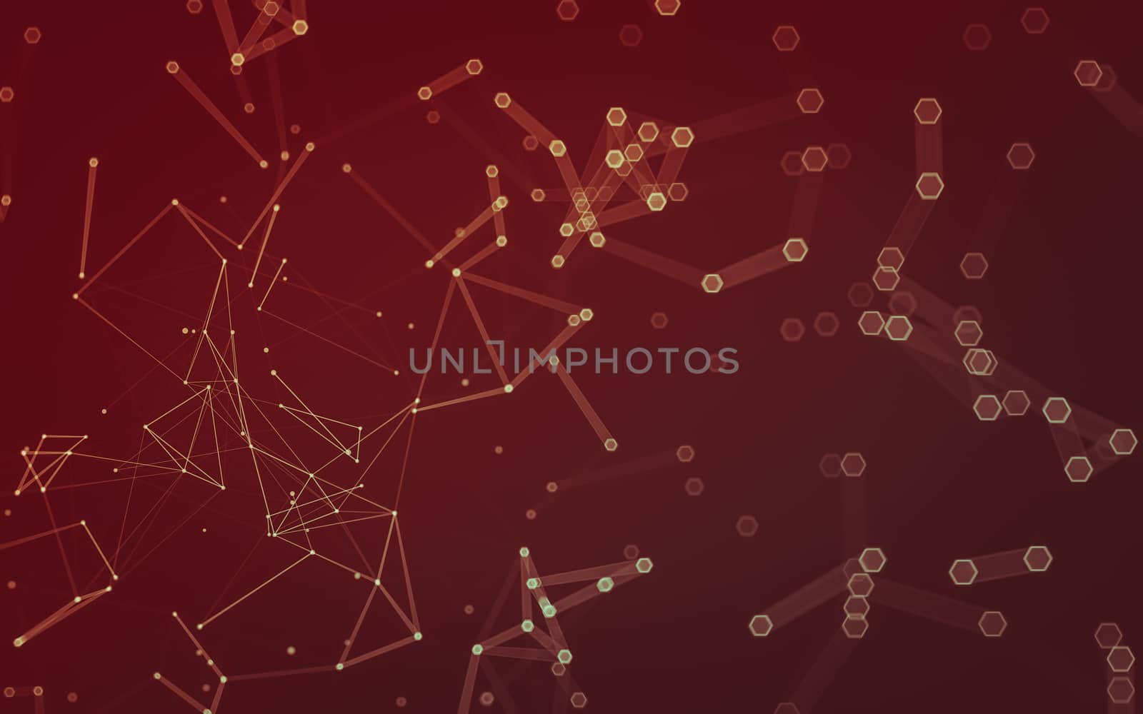 Abstract polygonal space low poly dark background with connecting dots and lines. Connection structure. 3d rendering