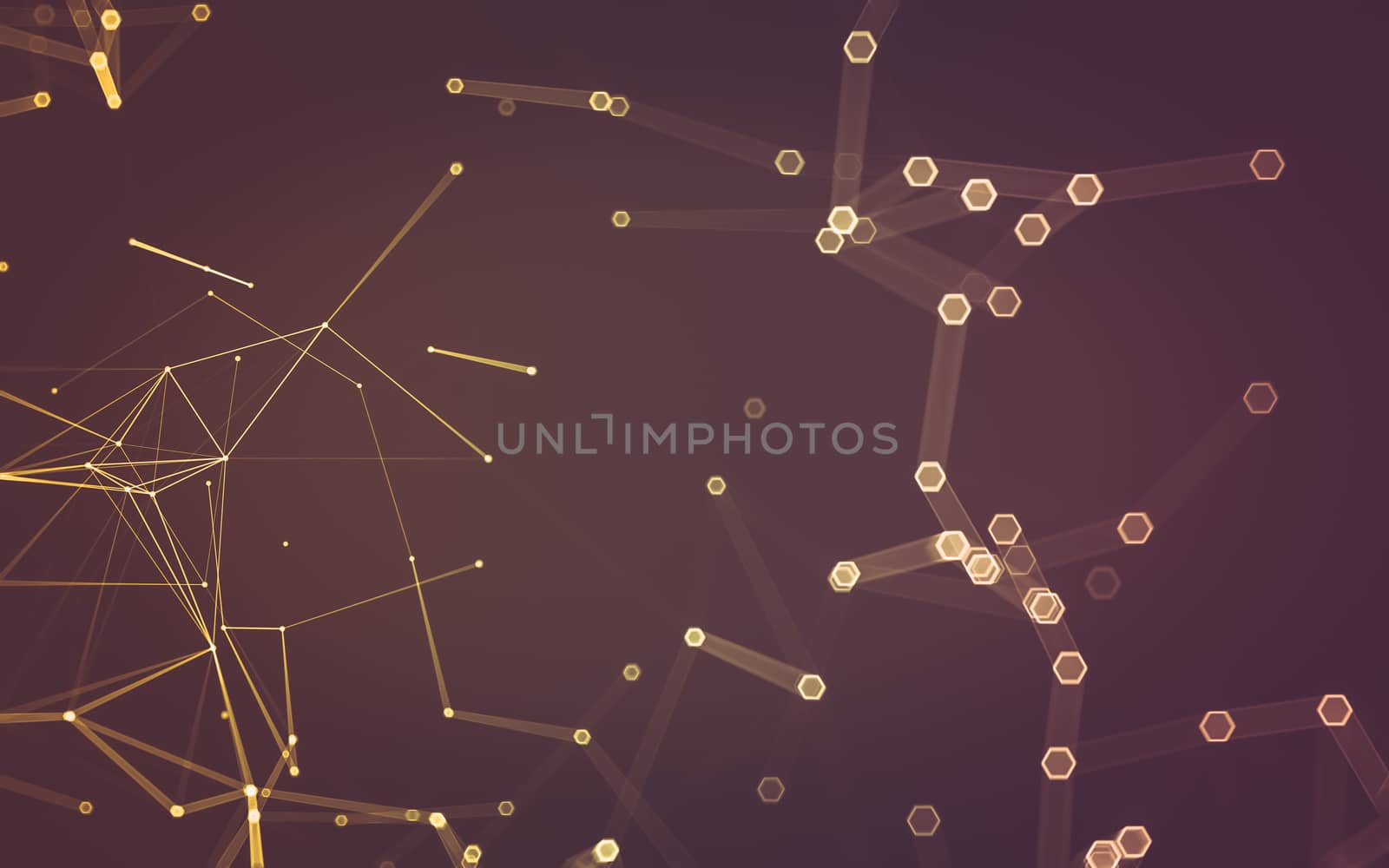 Abstract polygonal space low poly dark background with connecting dots and lines. Connection structure. 3d rendering