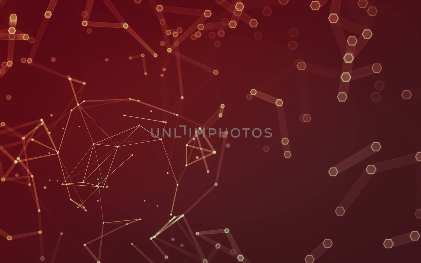 Abstract polygonal space low poly dark background with connecting dots and lines. Connection structure. 3d rendering