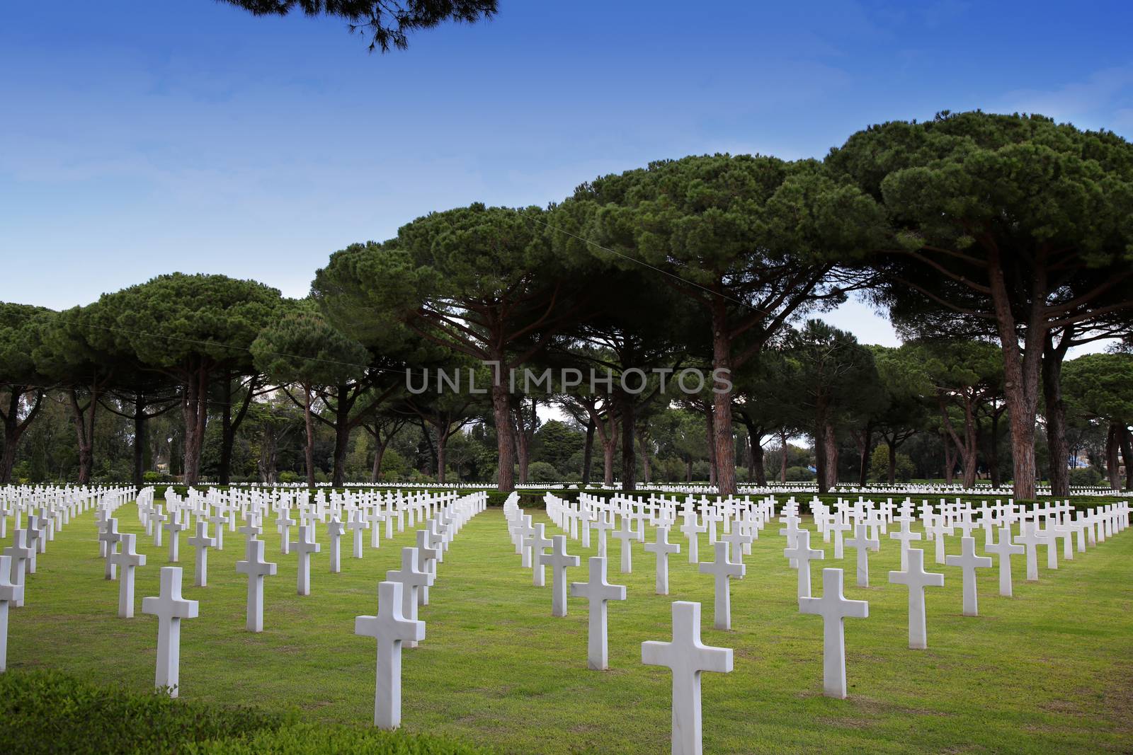 NETTUNO - April 06: Tombs, American war cemetery of the American Military Cemetery of Nettuno in Italy, April 06, 2015 in Nettuno, Italy.