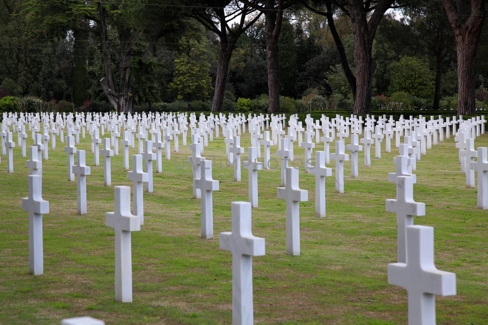 NETTUNO - April 06: Tombs, American war cemetery of the American Military Cemetery of Nettuno in Italy, April 06, 2015 in Nettuno, Italy.