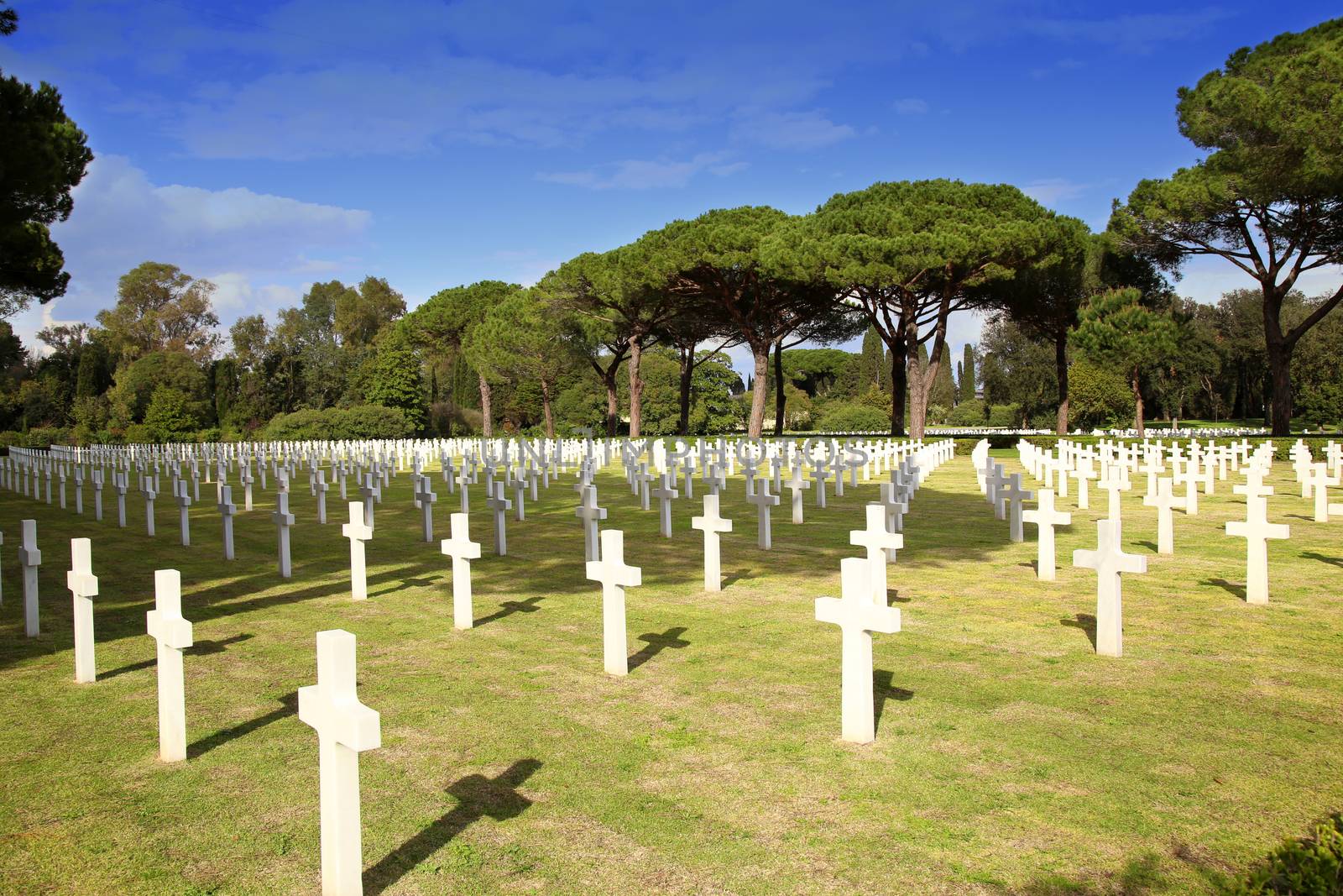 NETTUNO - April 06: Tombs, American war cemetery of the American Military Cemetery of Nettuno in Italy, April 06, 2015 in Nettuno, Italy.