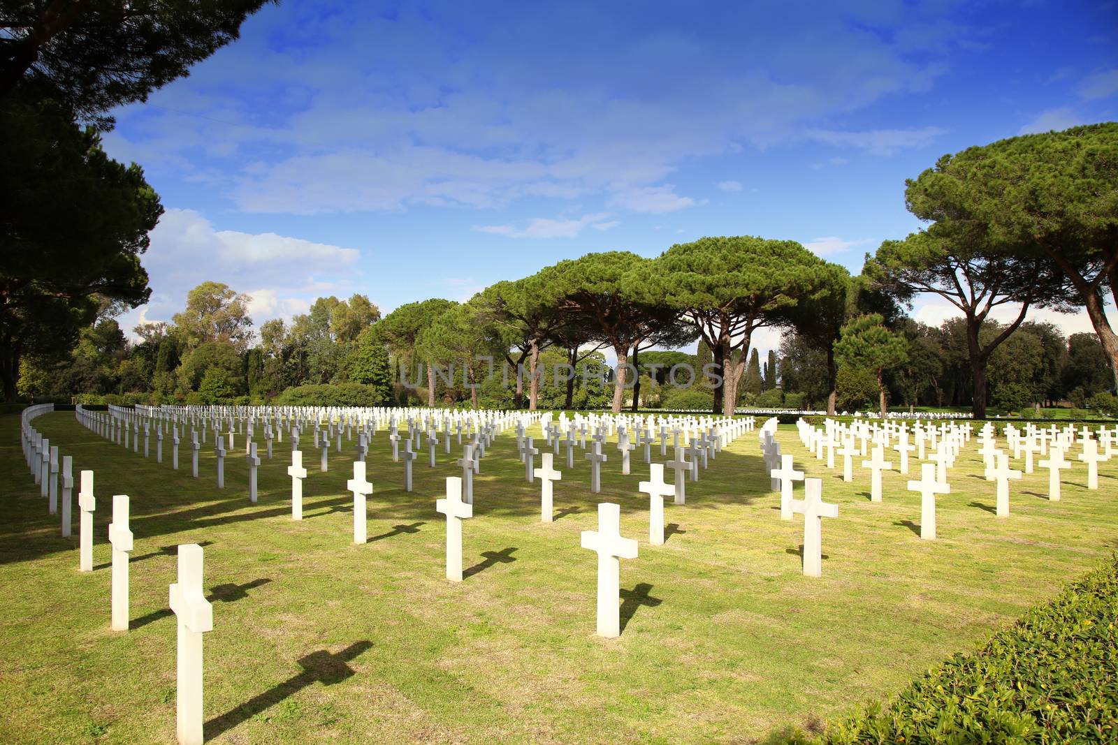 NETTUNO - April 06: Tombs, American war cemetery of the American Military Cemetery of Nettuno in Italy, April 06, 2015 in Nettuno, Italy.