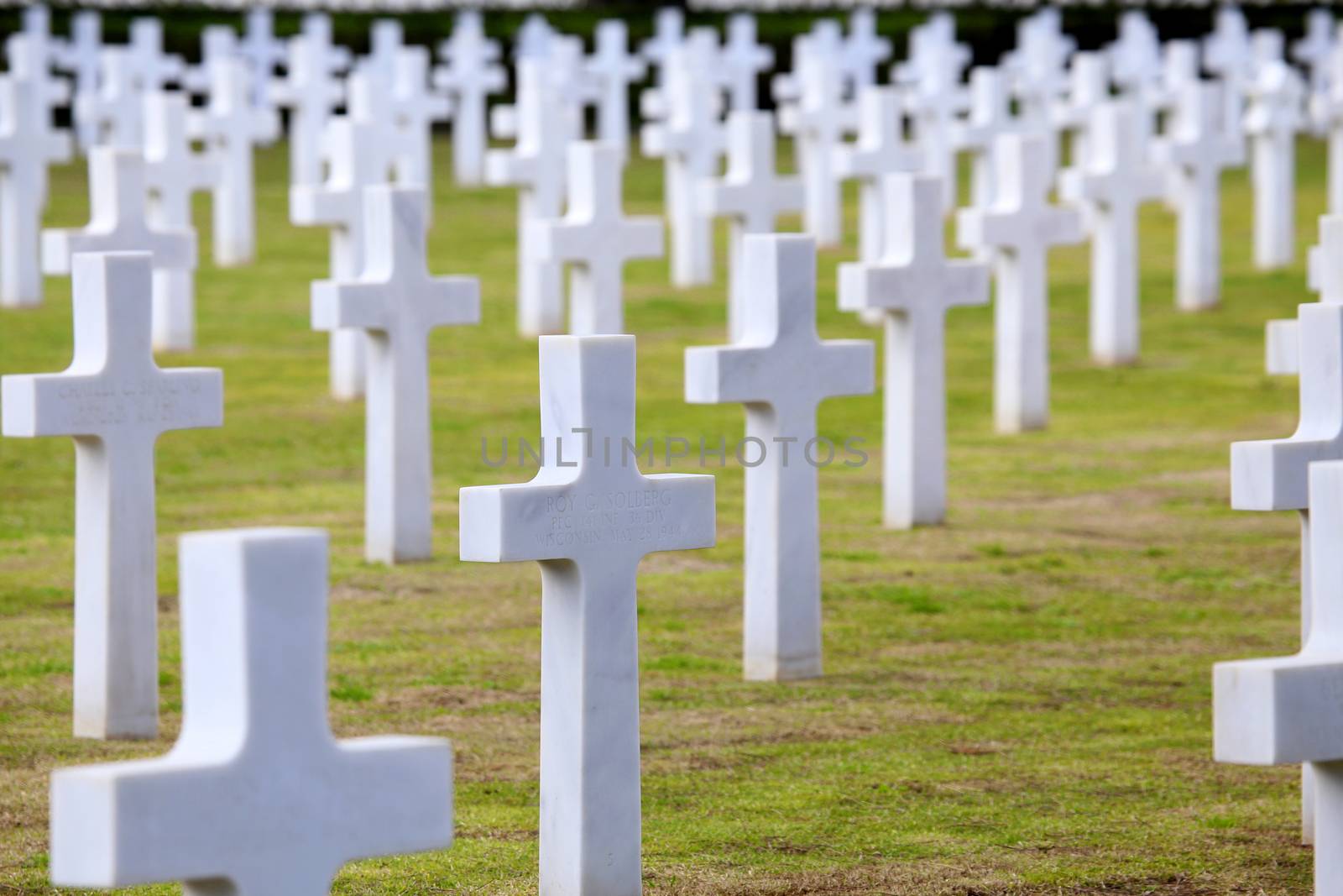 NETTUNO - April 06: Tombs, American war cemetery of the American Military Cemetery of Nettuno in Italy, April 06, 2015 in Nettuno, Italy.