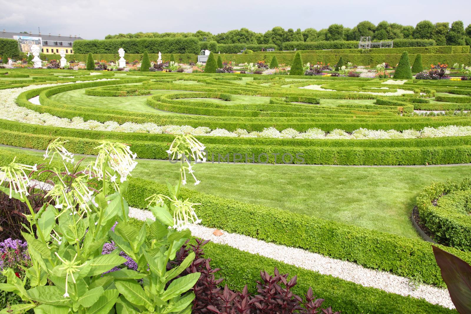 HANNOVER, GERMANY - 30 JULY: It's ranks the most important gardens in Europe. The Large Gardens in Herrenhausen gardens in Hanover, German on July 30,2014.