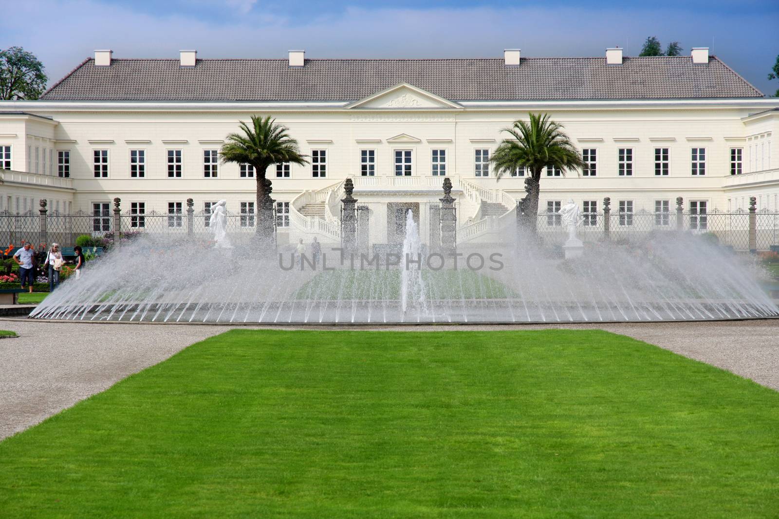 HANNOVER, GERMANY - 30 JULY: It's ranks the most important gardens in Europe. The Large Gardens in Herrenhausen gardens in Hanover, German on July 30,2014.