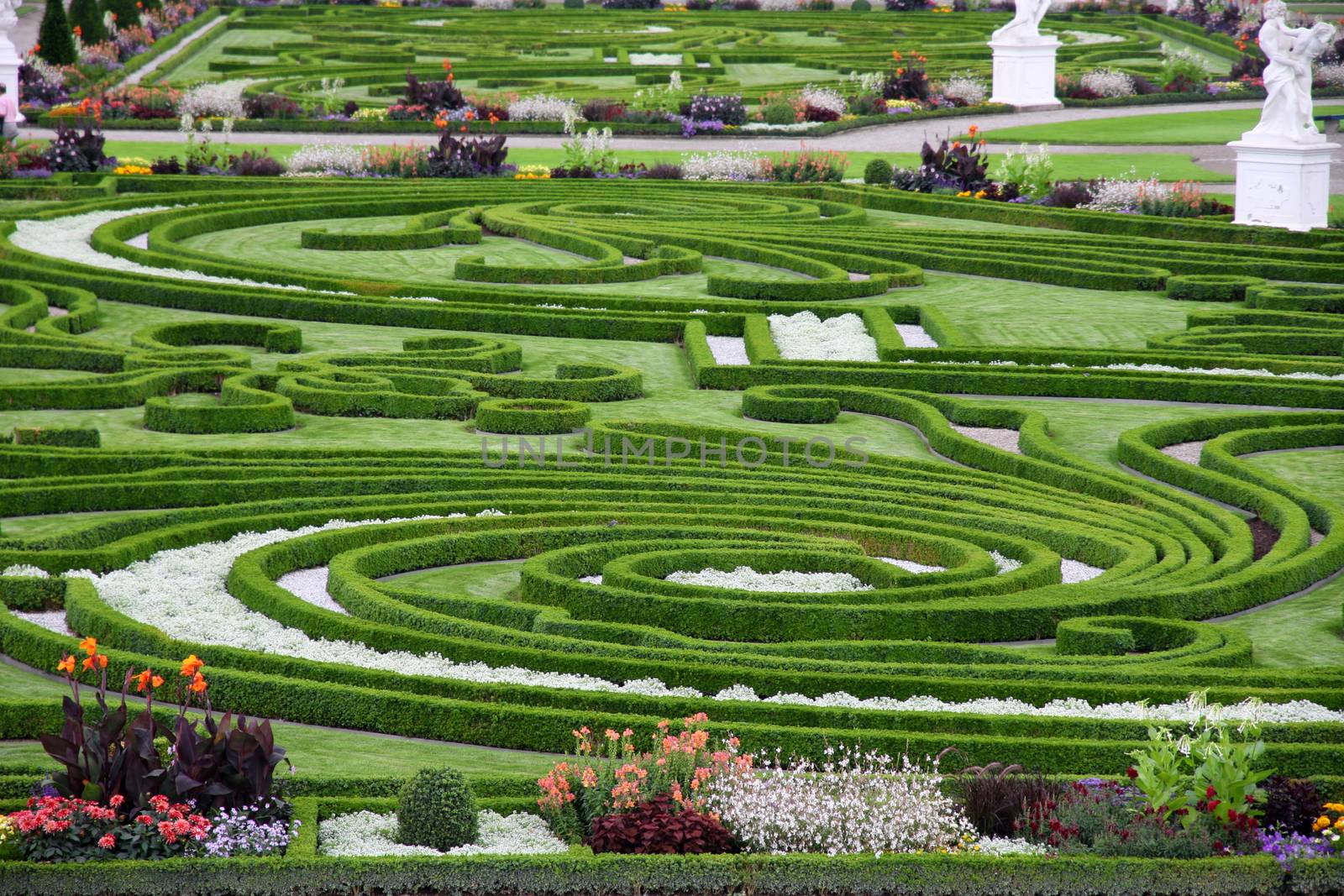 HANNOVER, GERMANY - 30 JULY: It's ranks the most important gardens in Europe. The Large Gardens in Herrenhausen gardens in Hanover, German on July 30,2014.