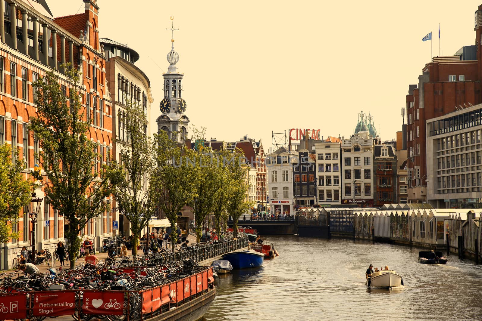 AMSTERDAM, THE NETHERLANDS - AUGUST 19, 2015: View on Bloemenmar by vladacanon