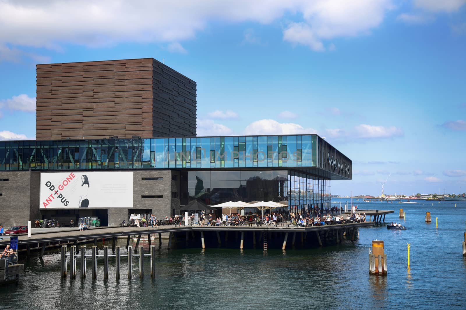 COPENHAGEN, DENMARK - AUGUST 15, 2016: The Royal Danish Playhouse (Skuespilhuset) is a National Theater on the harbour, building designed by Lundgaard Tranberg in Copenhagen, Denmark on August 15, 2016.