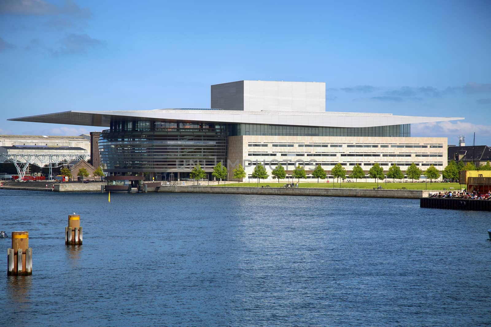 COPENHAGEN, DENMARK - AUGUST 15, 2016 The Copenhagen Opera House which is located in the Holmen, building designed by Henning Larsen on December 28, 2014. in Copenhagen, Denmark on August 15, 2016.