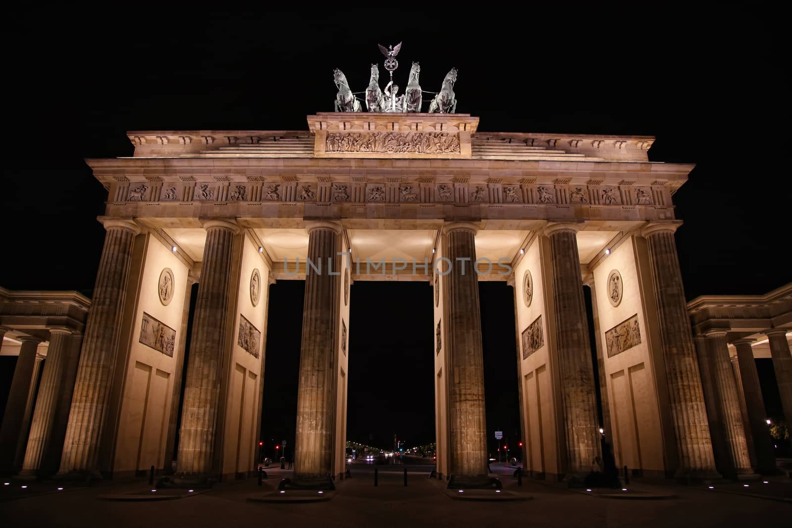 Brandenburg gate at night in Berlin, Germany