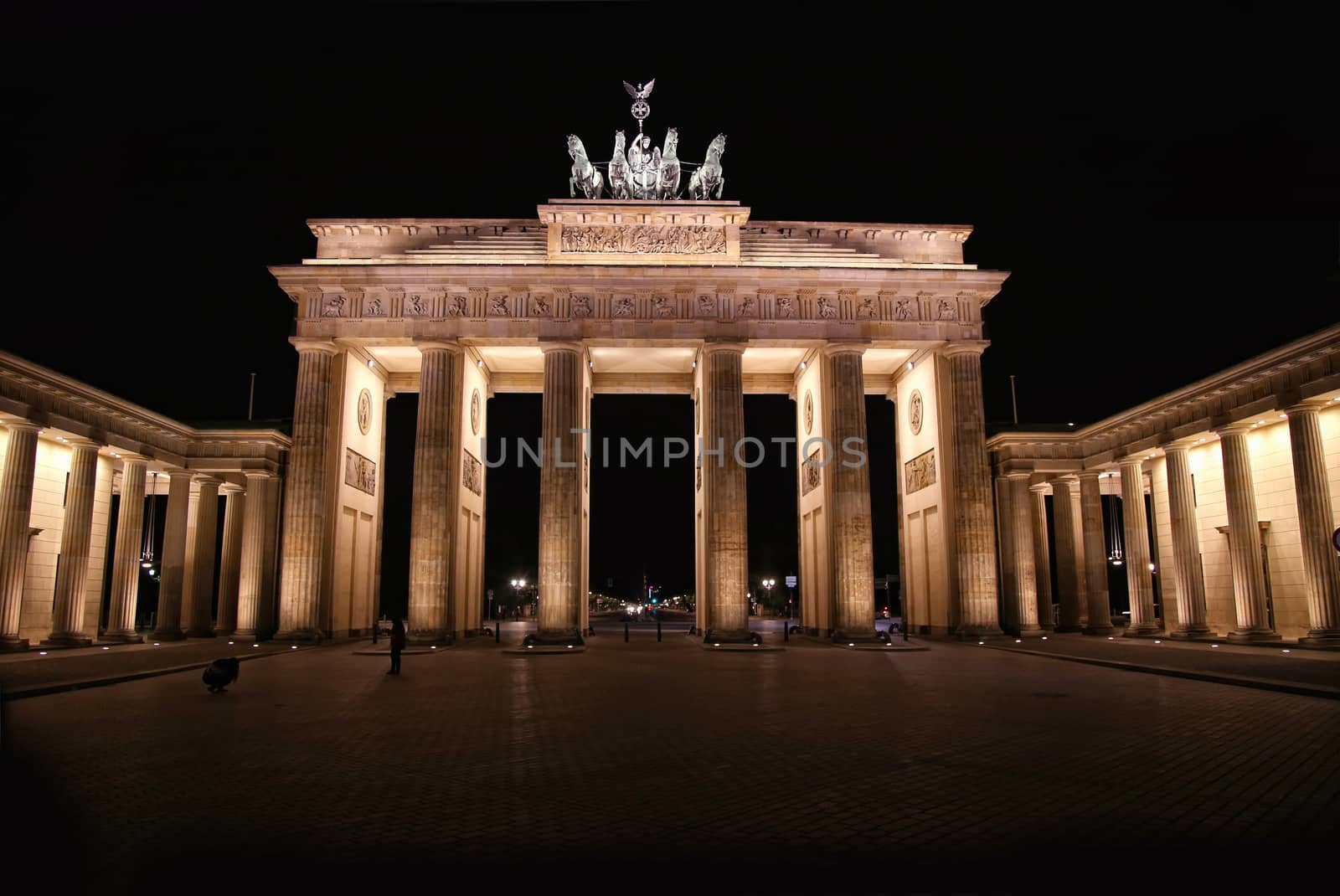 Brandenburg gate at night in Berlin, Germany